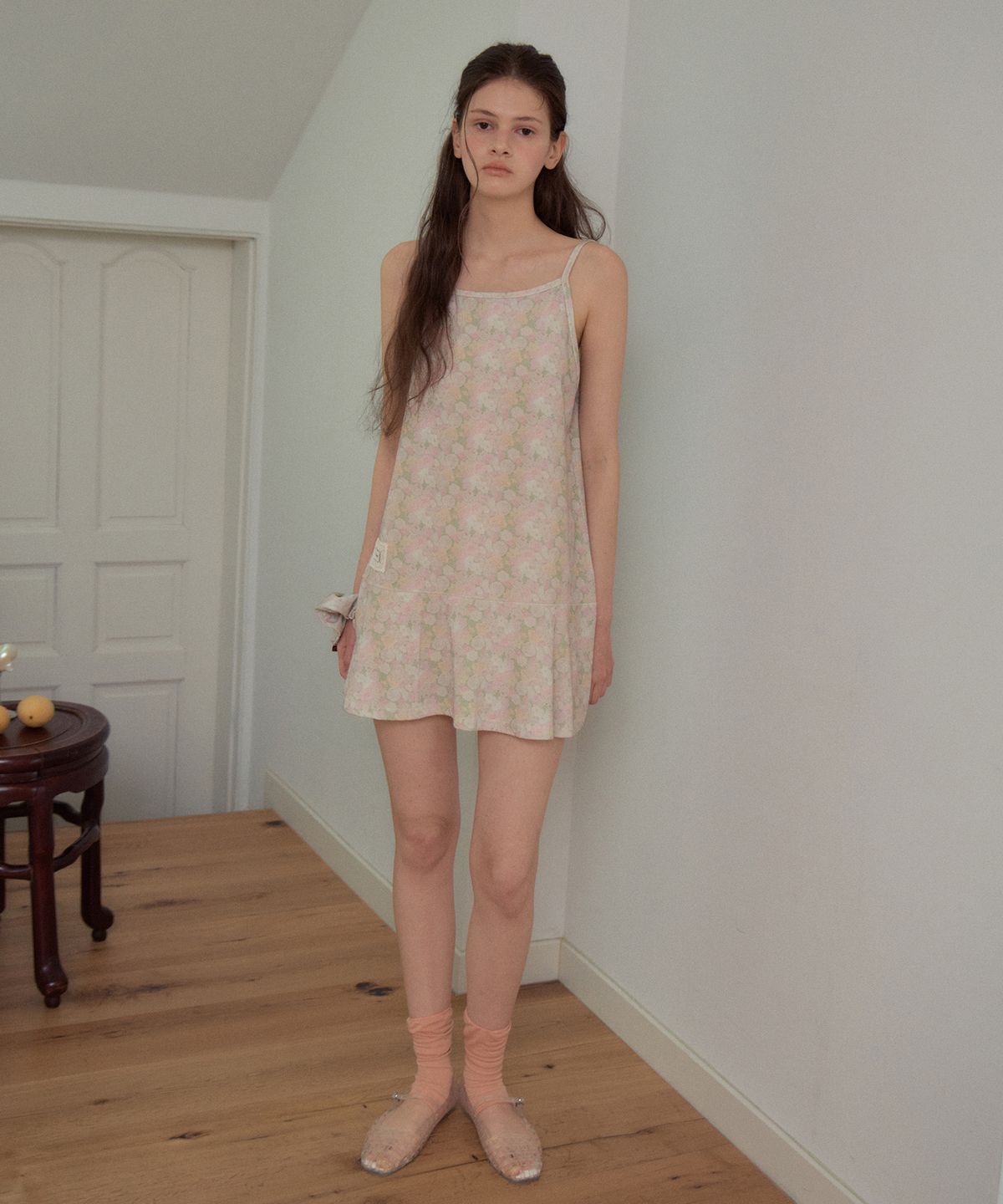 아우어노스텔지아(OURNOSTALGIA) Floral Terry Sleeveless Dress Set_Mix Green(OB6OP05)