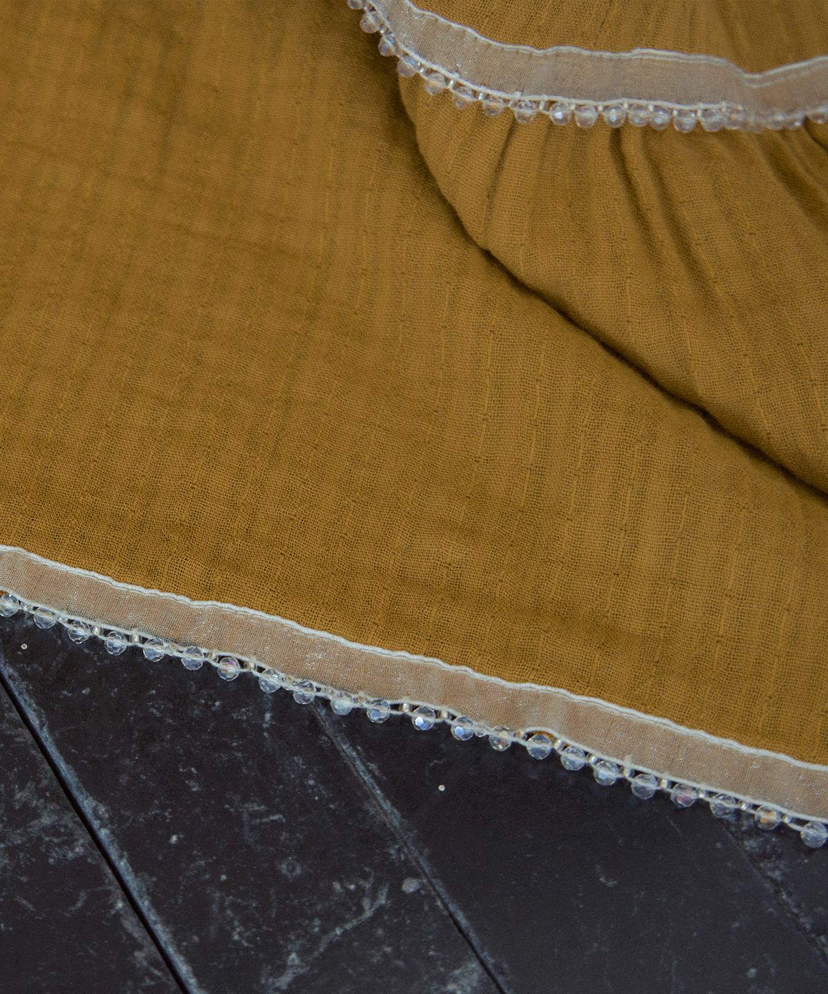 아우어노스텔지아(OURNOSTALGIA) Gradient Lace Tiered Skirt_Yellow(OB6SK11)