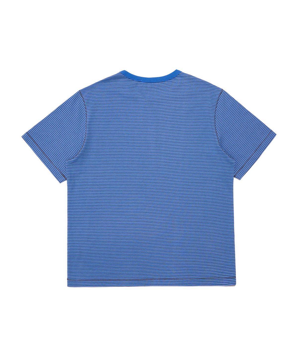 논타입(NONTYPE) RETRO STRIPE CONTRAST STITCH TEE (BLUE)