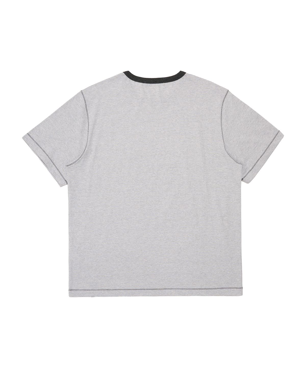 논타입(NONTYPE) RETRO STRIPE CONTRAST STITCH TEE (GREY)