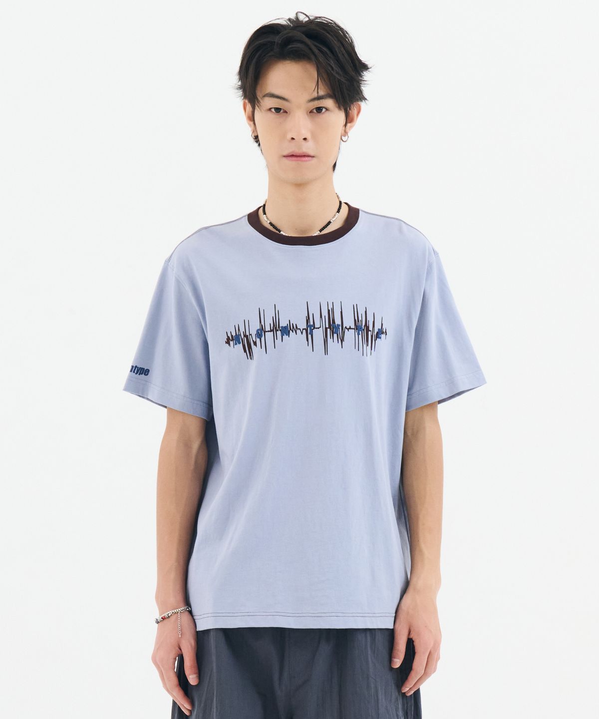 논타입(NONTYPE) SOUNDWAVE GRAPHIC TEE (SKY BLUE)