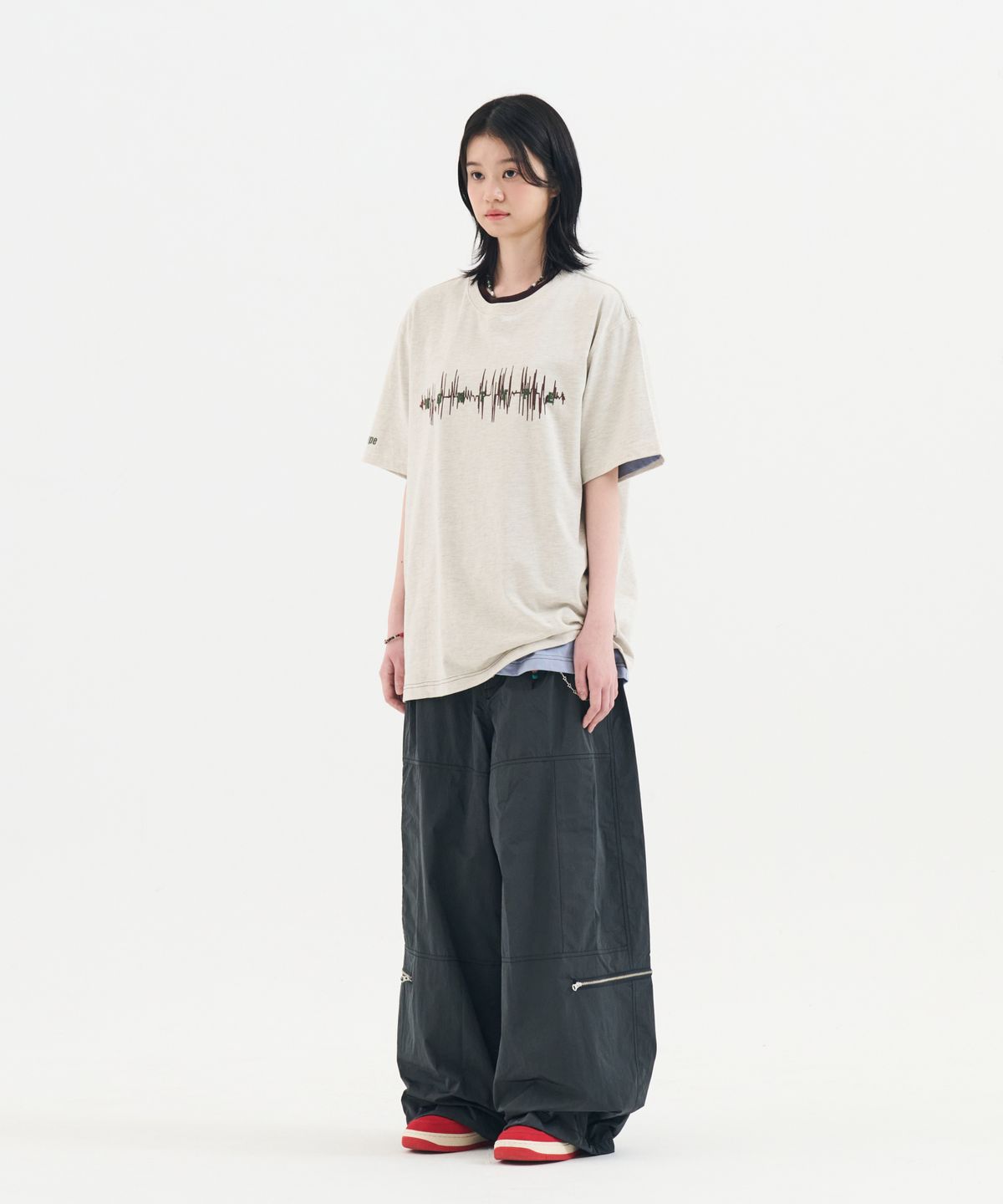 논타입(NONTYPE) SOUNDWAVE GRAPHIC TEE (OATMEAL)