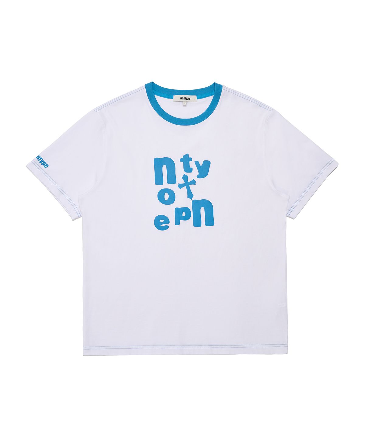 논타입(NONTYPE) SCATTERED SIGNATURE TYPO TEE (WHITE)