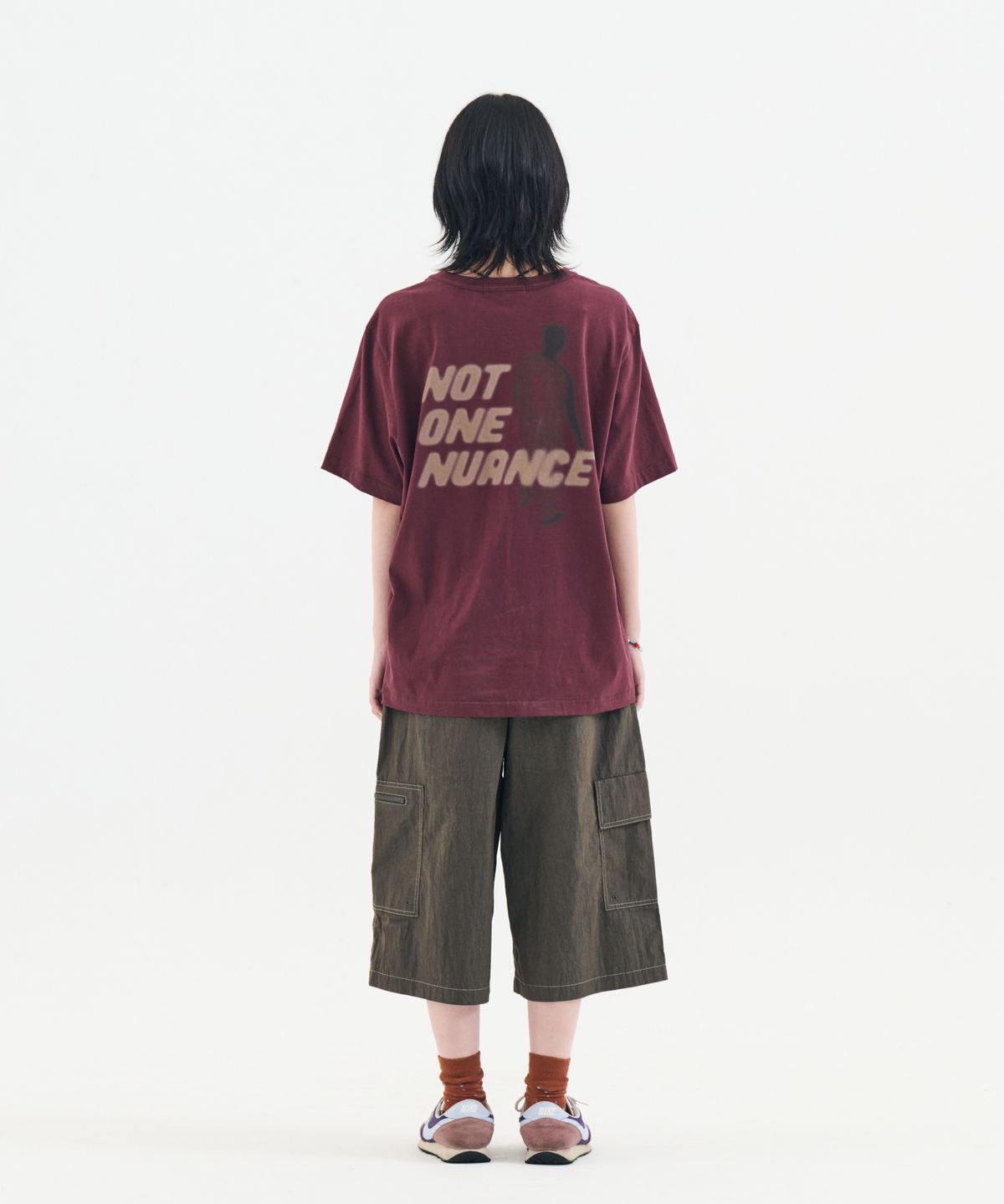 논타입(NONTYPE) FADE PRESENCE CROP TEE (WINE)