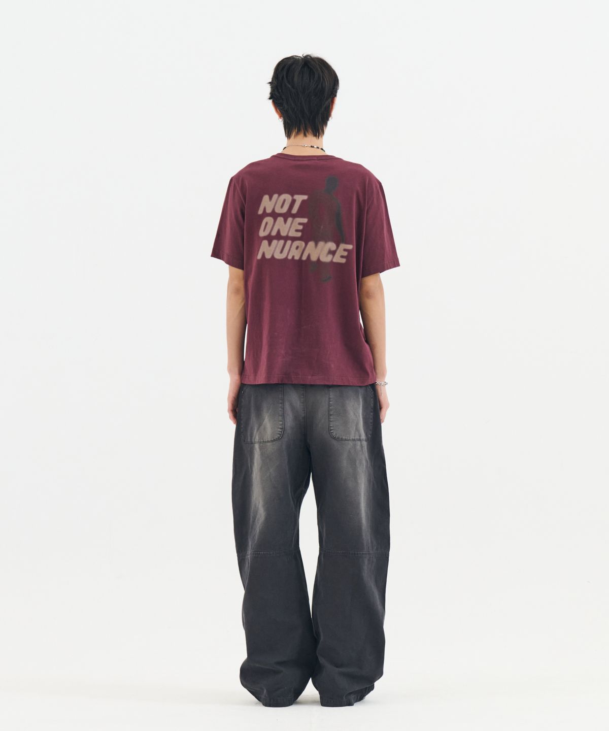 논타입(NONTYPE) FADE PRESENCE CROP TEE (WINE)