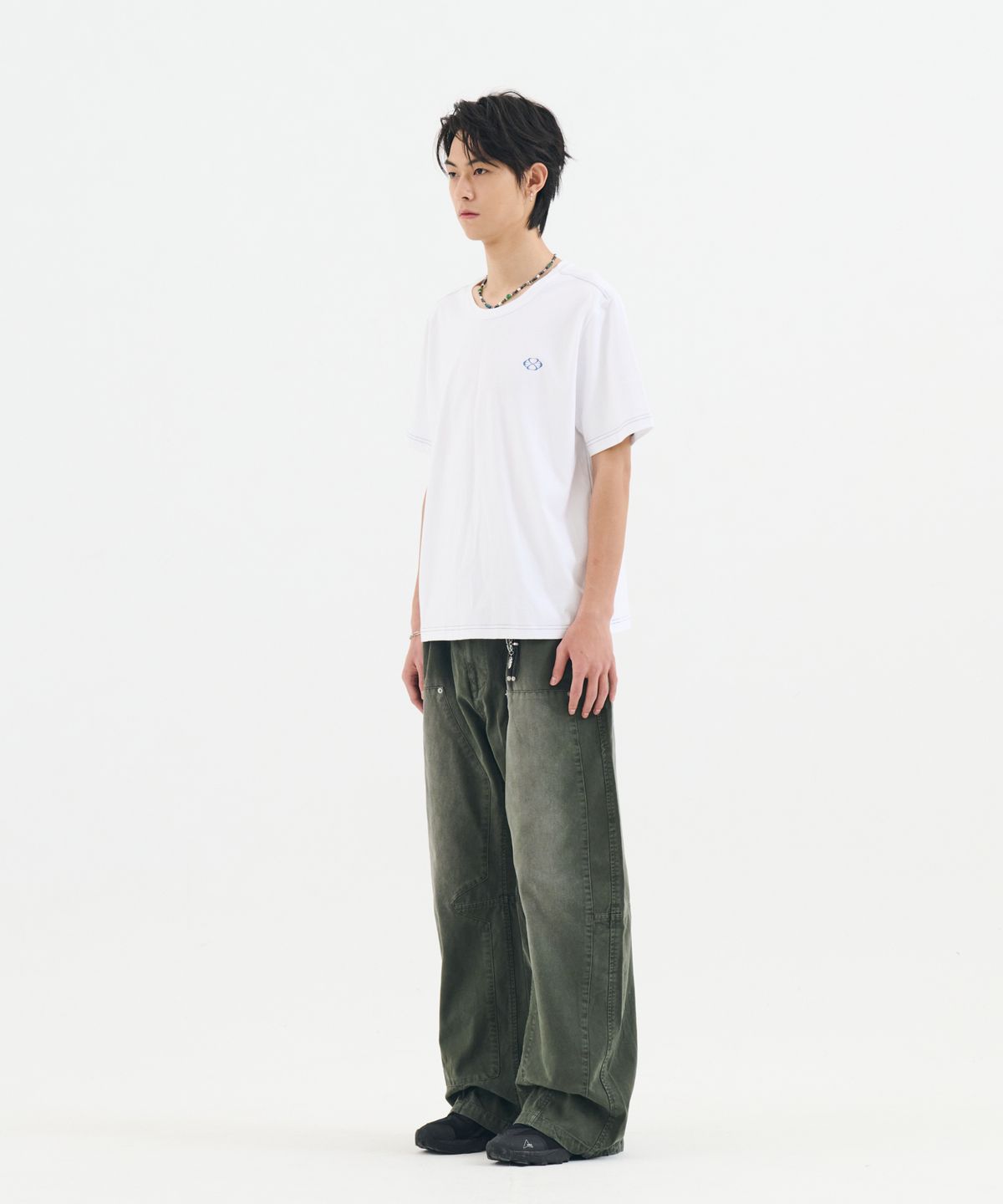 논타입(NONTYPE) FADE PRESENCE CROP TEE (WHITE)