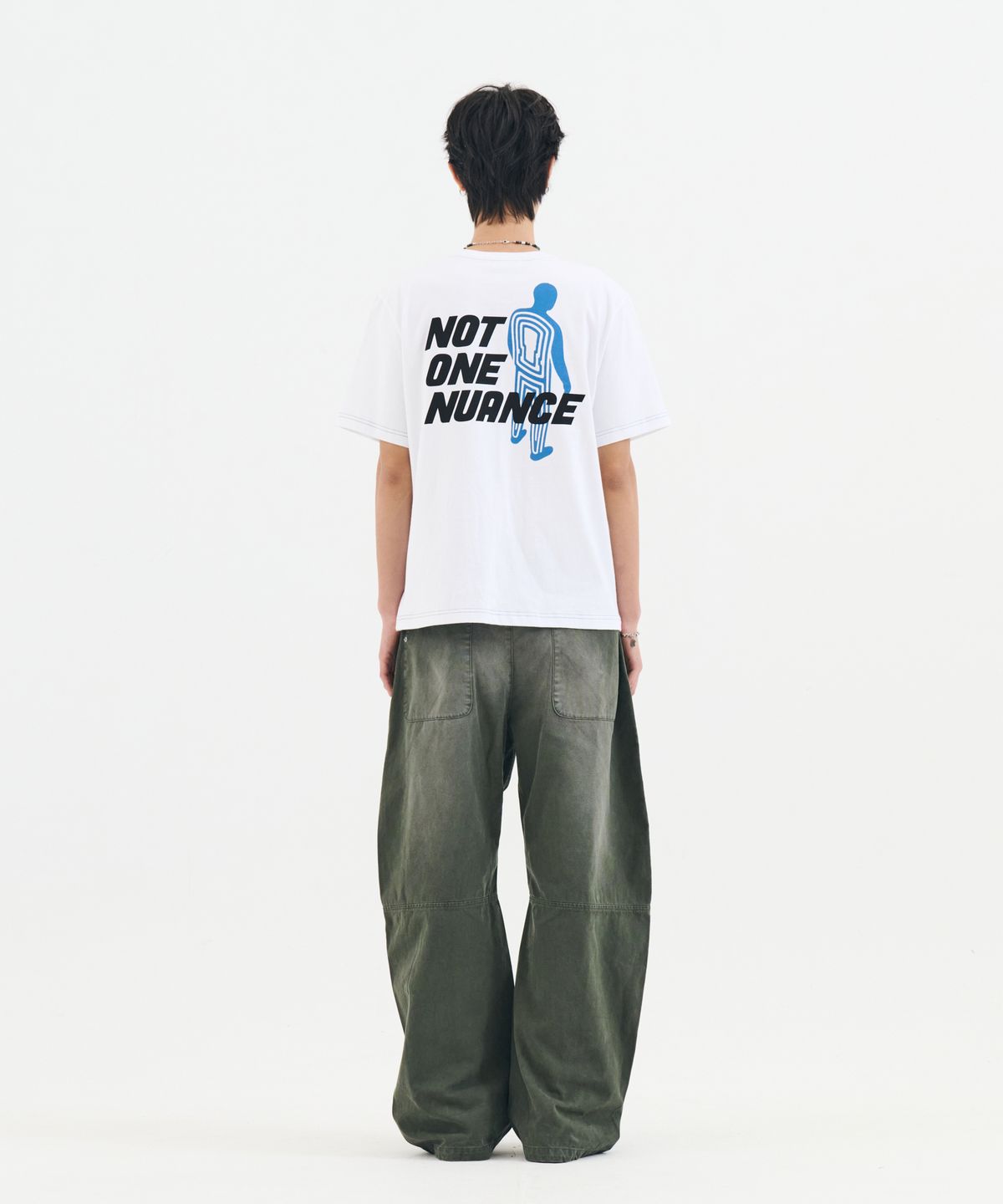 논타입(NONTYPE) FADE PRESENCE CROP TEE (WHITE)