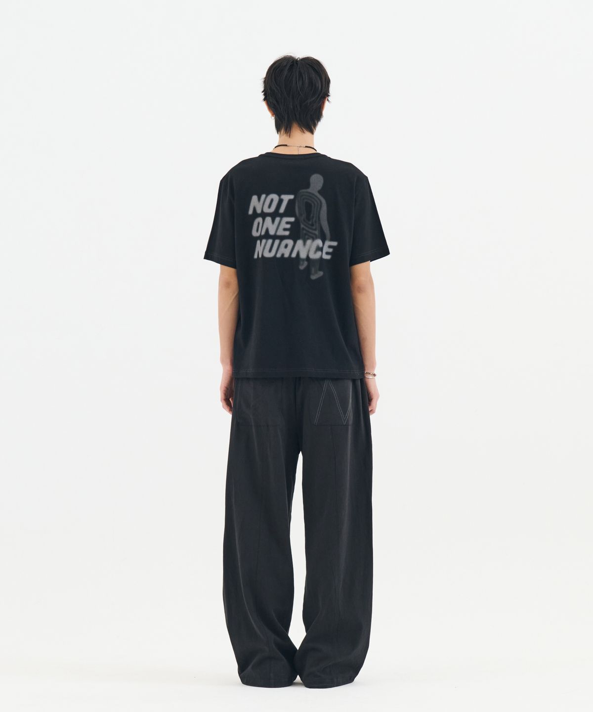 논타입(NONTYPE) FADE PRESENCE CROP TEE (BLACK)