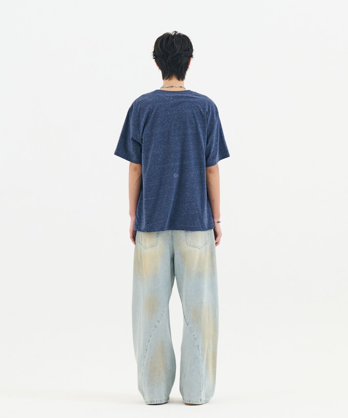 논타입(NONTYPE) CREDIT TEXT ROLL TEE (MELANGE NAVY)