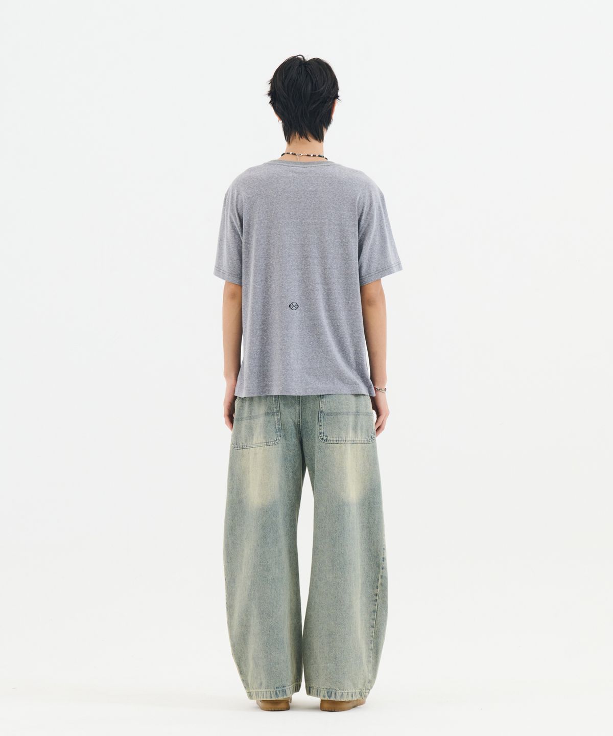 논타입(NONTYPE) CREDIT TEXT ROLL TEE (MELANGE GREY)