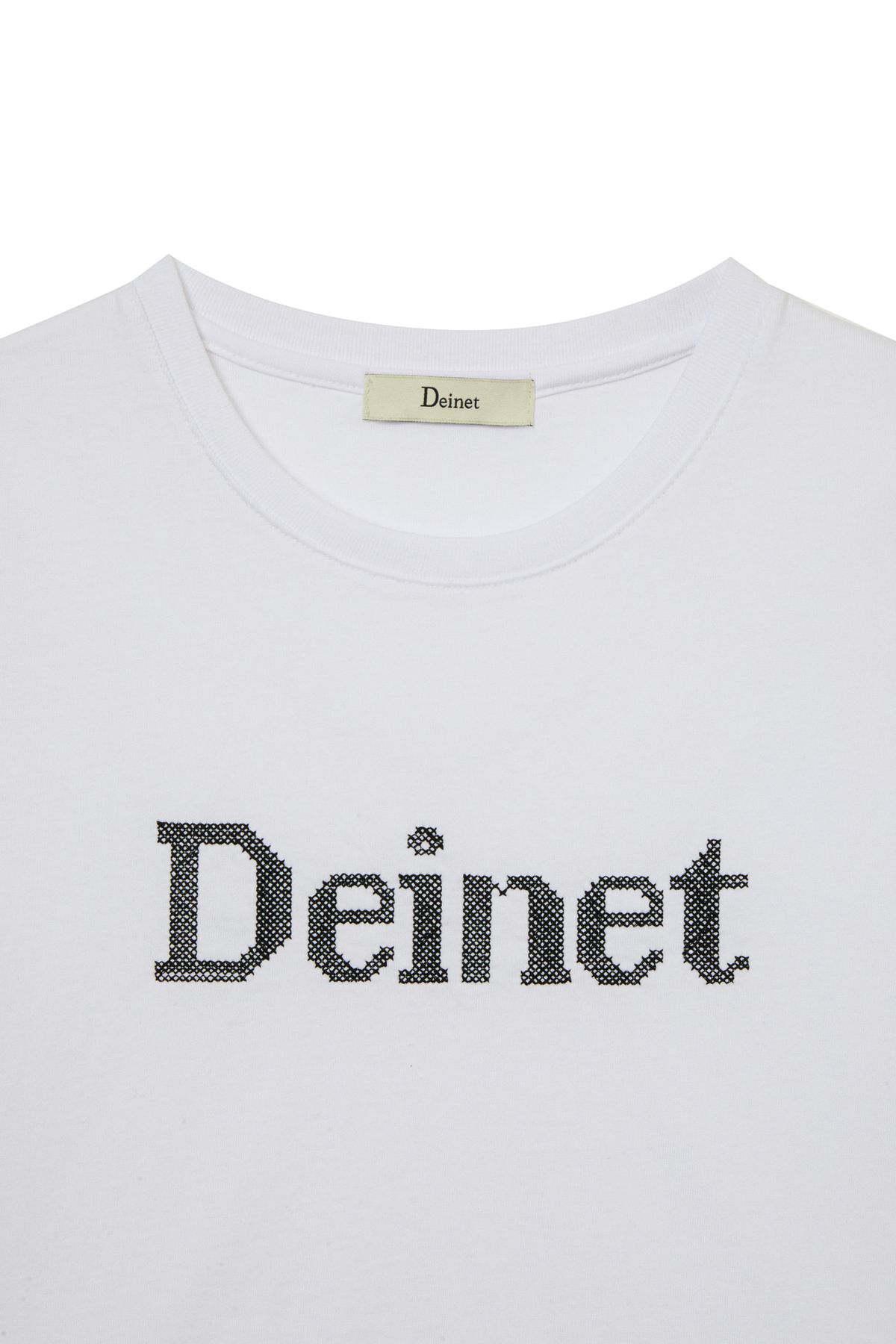 다이닛(DEINET) NEEDLE POINT T-SHIRT IN WHITE