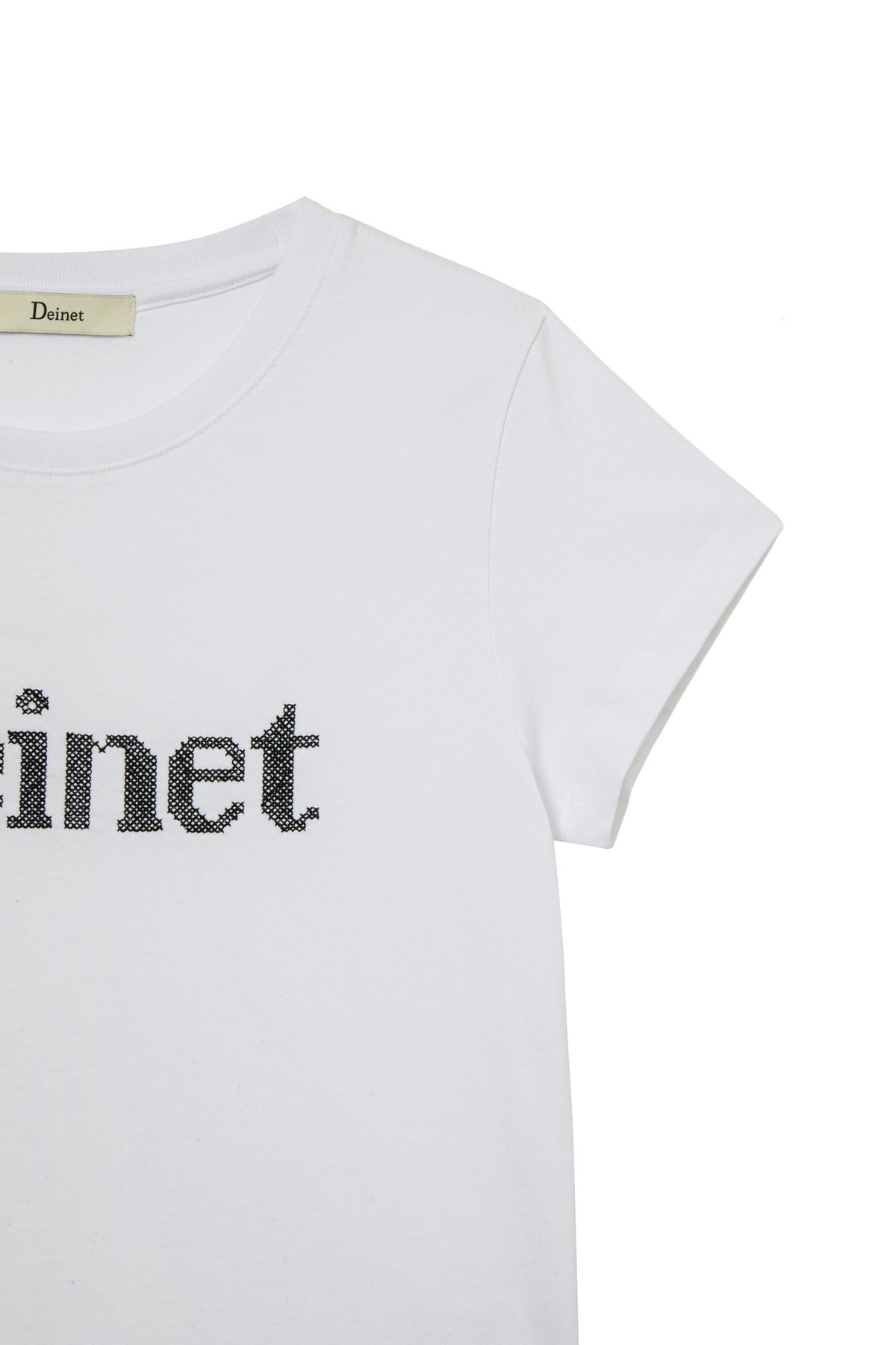 다이닛(DEINET) NEEDLE POINT T-SHIRT IN WHITE