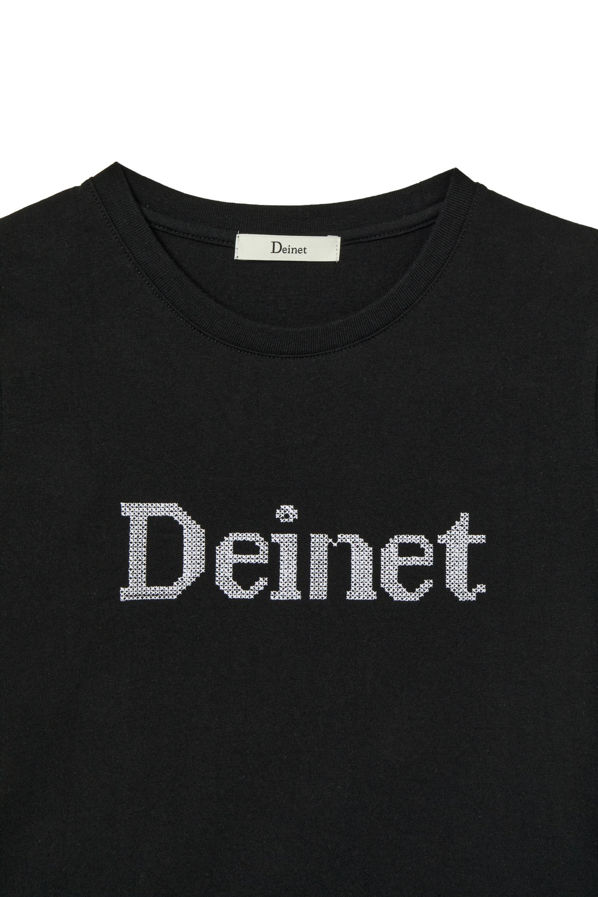 다이닛(DEINET) NEEDLE POINT T-SHIRT IN BLACK