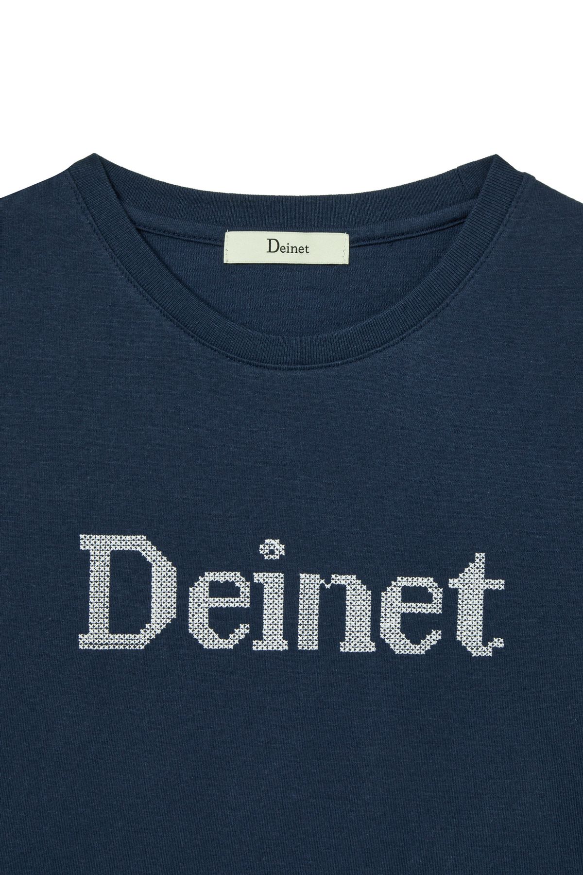 다이닛(DEINET) NEEDLE POINT T-SHIRT IN NAVY