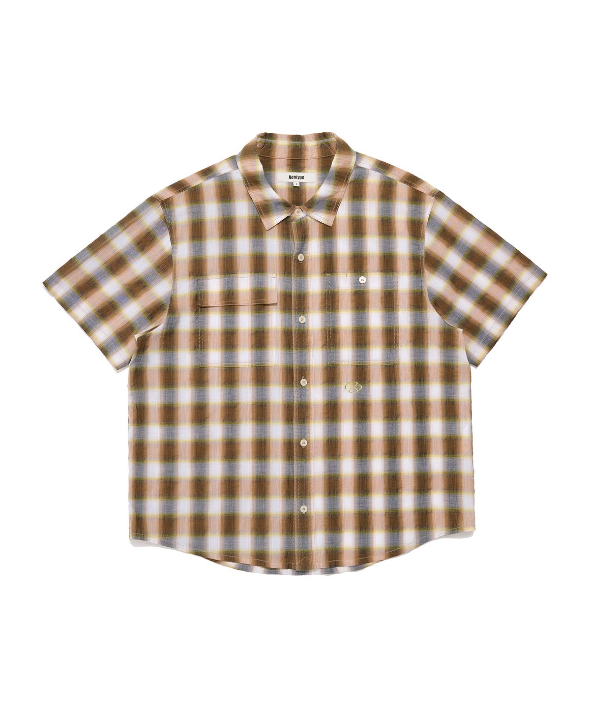 논타입(NONTYPE) OMBRE CHECK S/S SHIRTS (BEIGE)