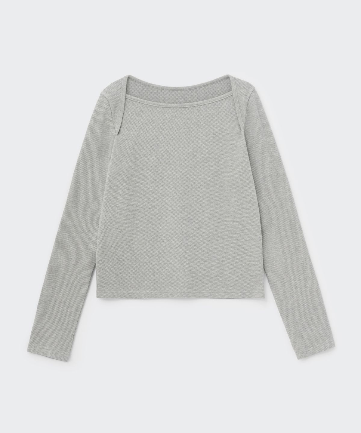코스모스(COSMOSS) WAFFLE BOAT NECK TOP (GREY)