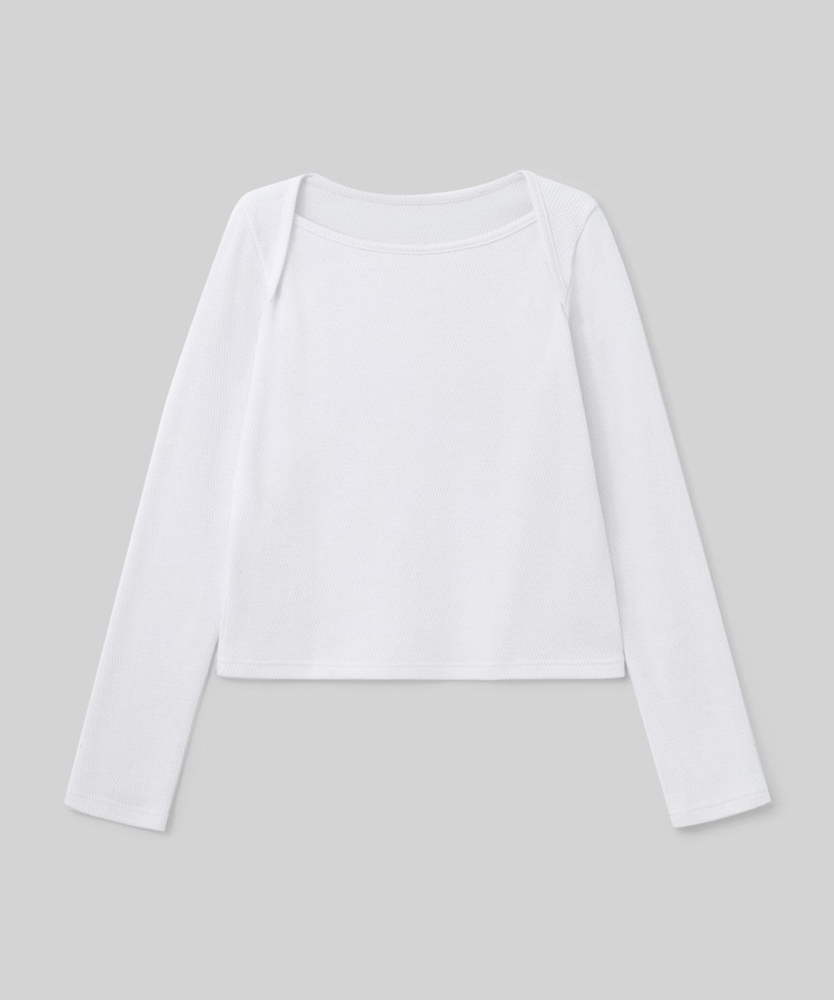 코스모스(COSMOSS) WAFFLE BOAT NECK TOP (WHITE)