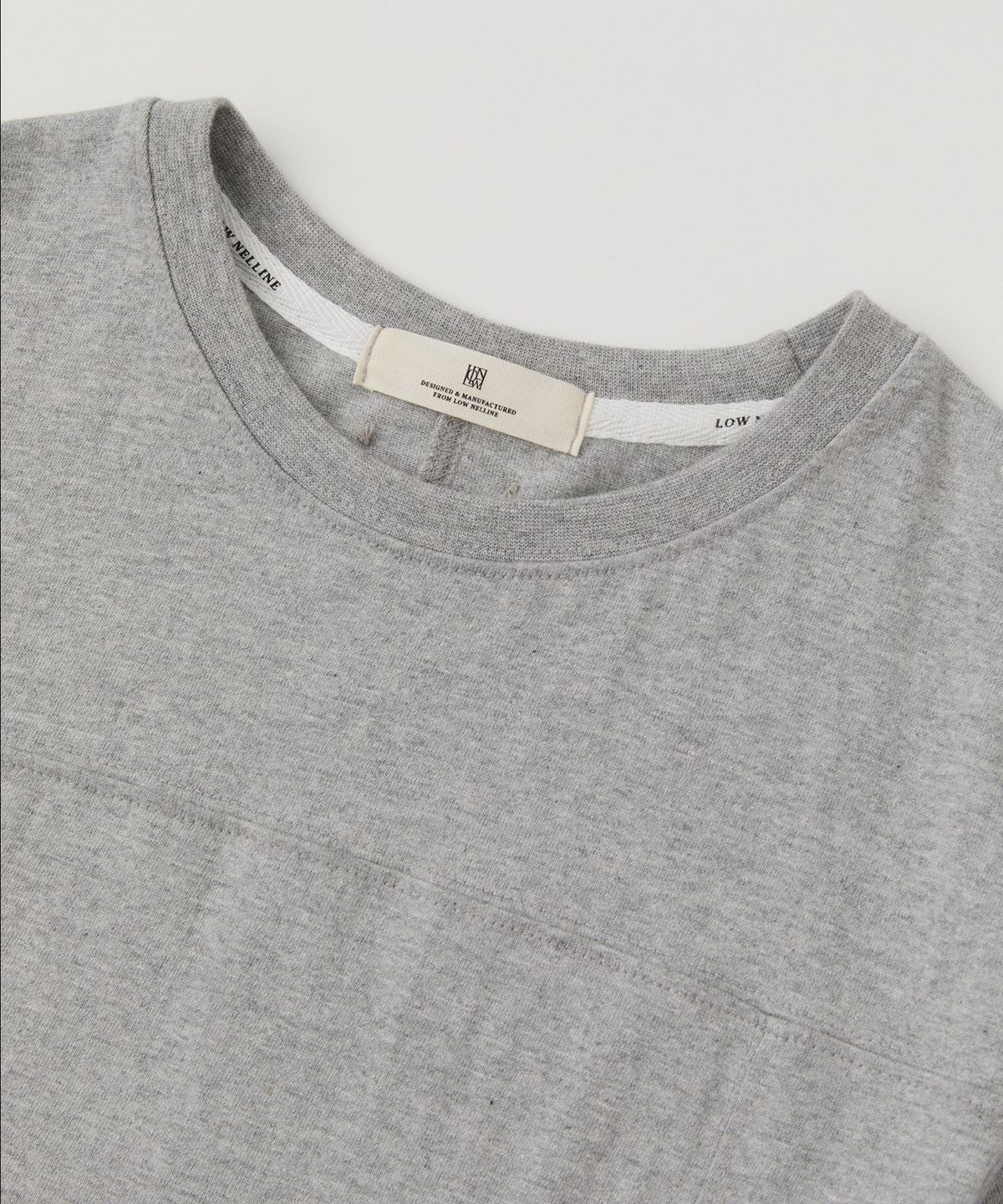 로우넬라인(LOW NELLINE) LOW INCISION COTTON T-SHIRT_GRAY