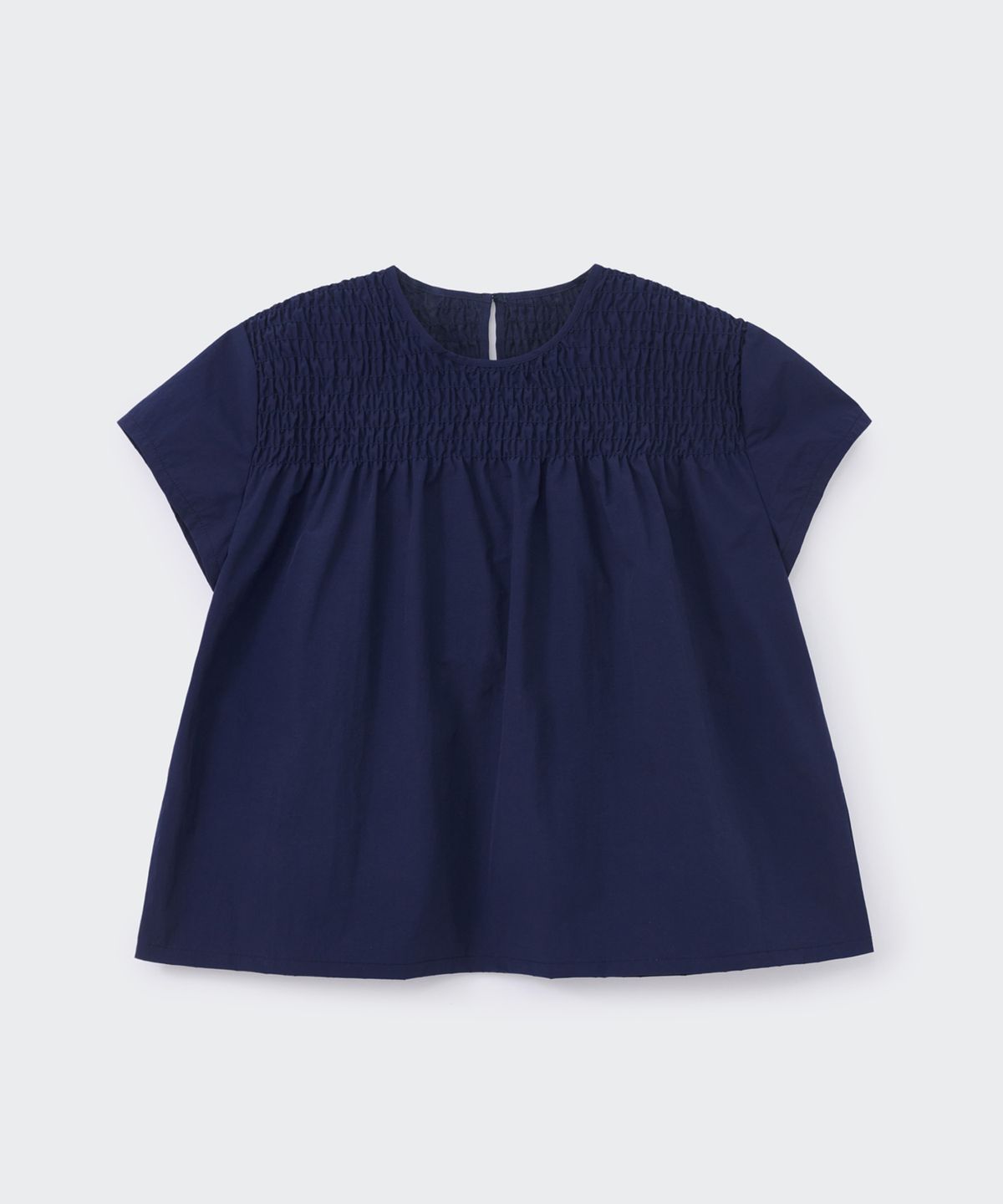 코스모스(COSMOSS) SMOCKED YOKE BLOUSE (NAVY)