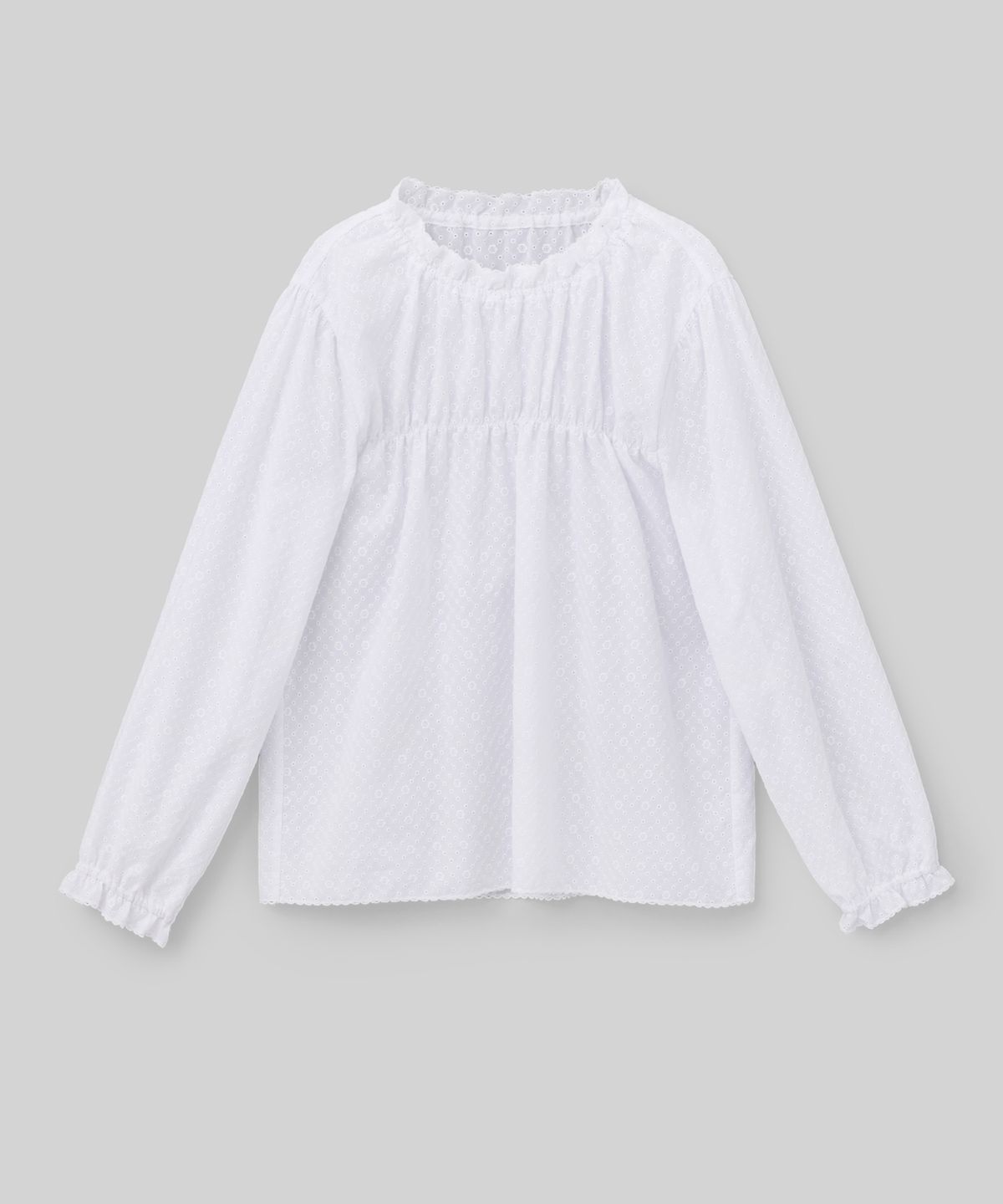 코스모스(COSMOSS) LACE GATHERED BLOUSE (WHITE)