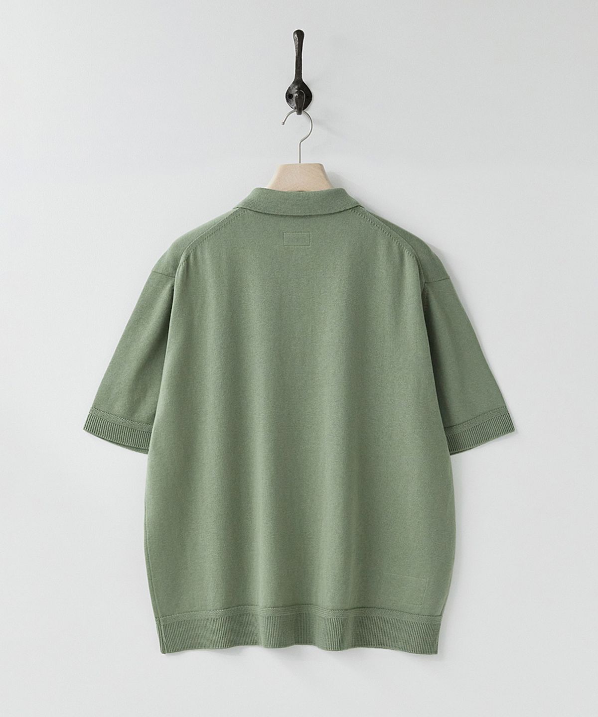 러프사이드(ROUGHSIDE) Craft Collar Half Knit Moss Green