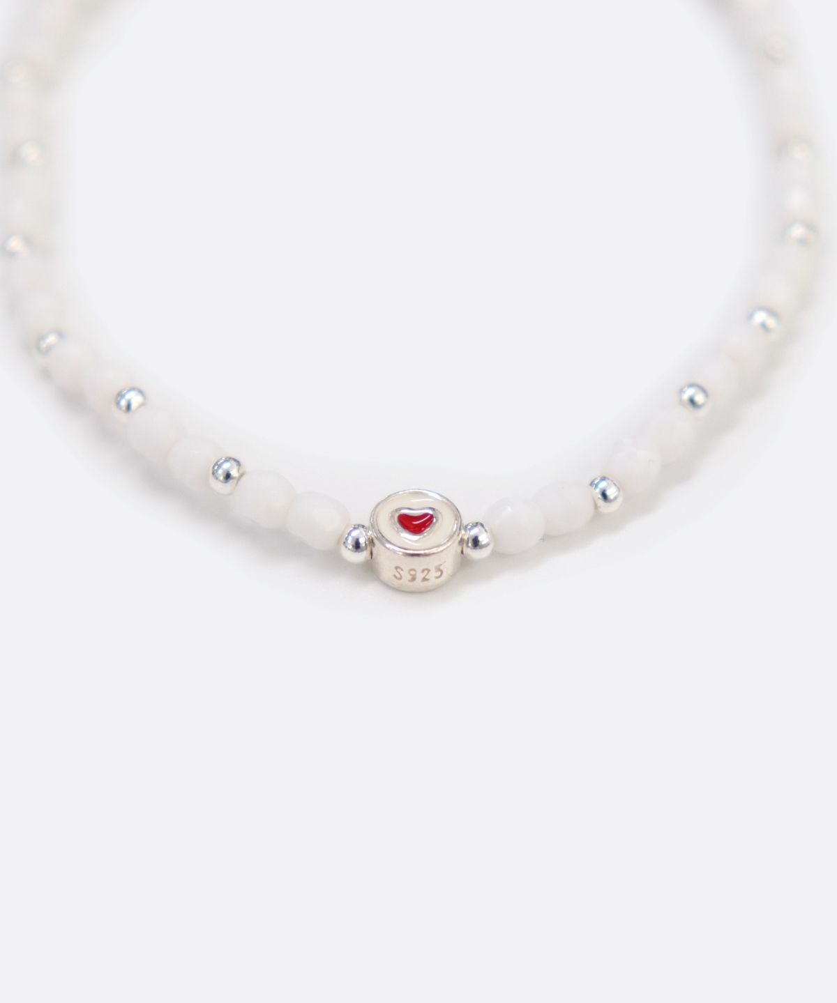 봉보(BONBEAU) Heart, Flower silver charm silver ball beads Bracelet 925실버 하트 플라워 참 은볼 밴딩 비즈 팔찌