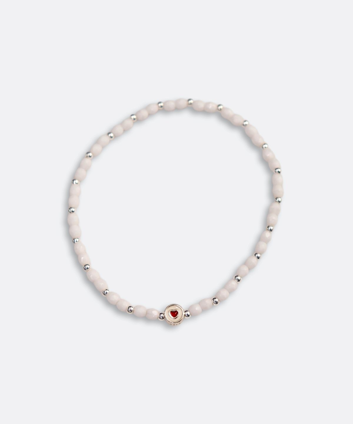 봉보(BONBEAU) Heart, Flower silver charm silver ball beads Bracelet 925실버 하트 플라워 참 은볼 밴딩 비즈 팔찌
