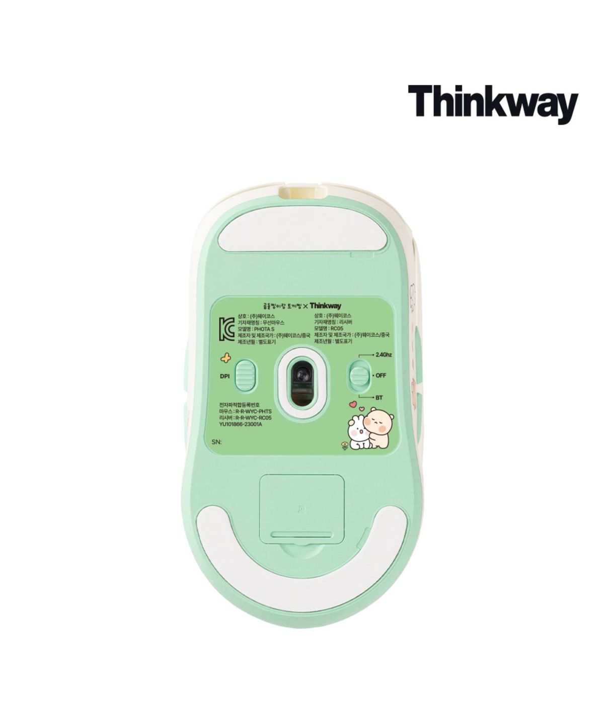 씽크웨이(THINKWAY) 무선 마우스 포타 제로그래비티 곰돌찡 토끼찡 에디션