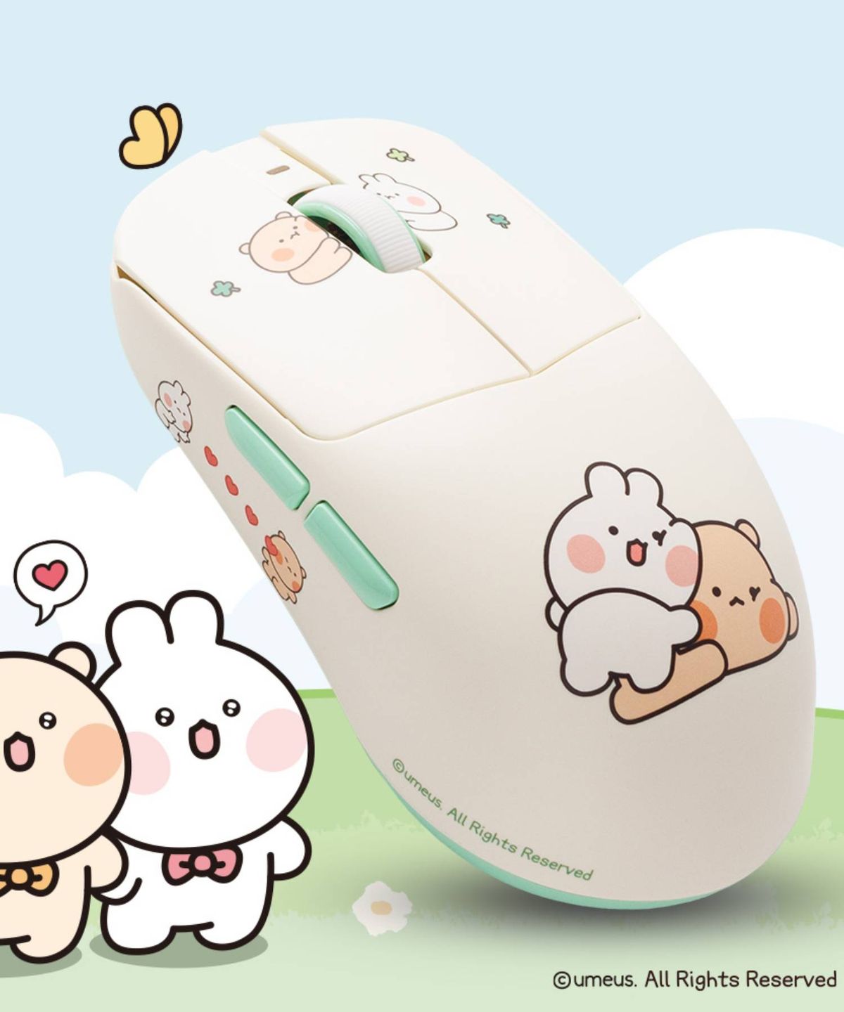 씽크웨이(THINKWAY) 무선 마우스 포타 제로그래비티 곰돌찡 토끼찡 에디션