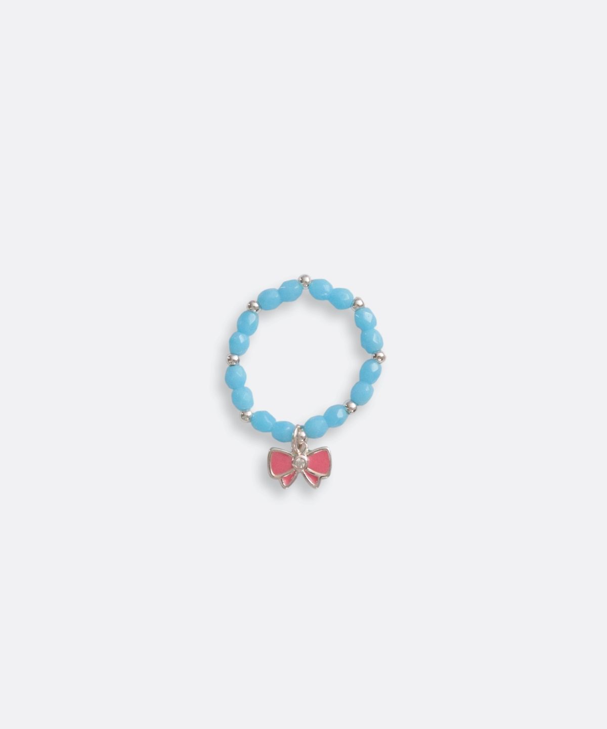 봉보(BONBEAU) Silver pink ribbon silverball beads Ring 925실버 핑크 리본 은볼 밴딩 체코 비즈 반지
