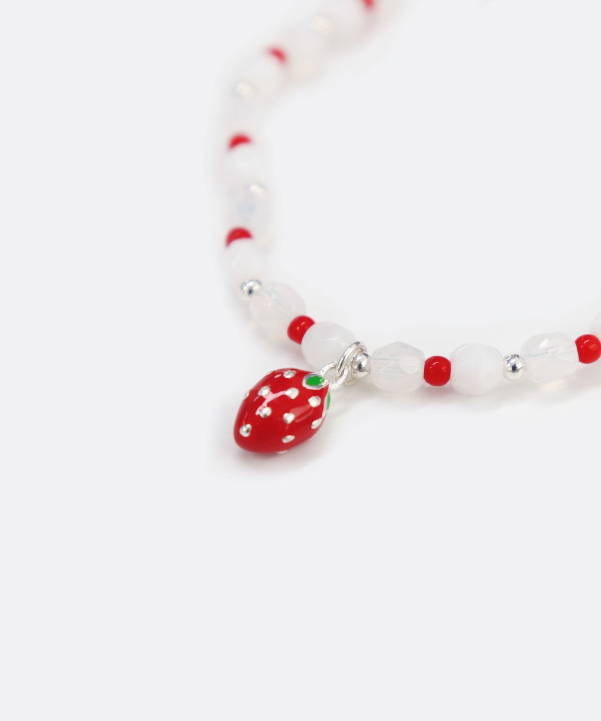 봉보(BONBEAU) Silver strawberry charm silver ball beads Bracelet 925실버 스트로베리 은볼 밴딩 체코 비즈 팔찌