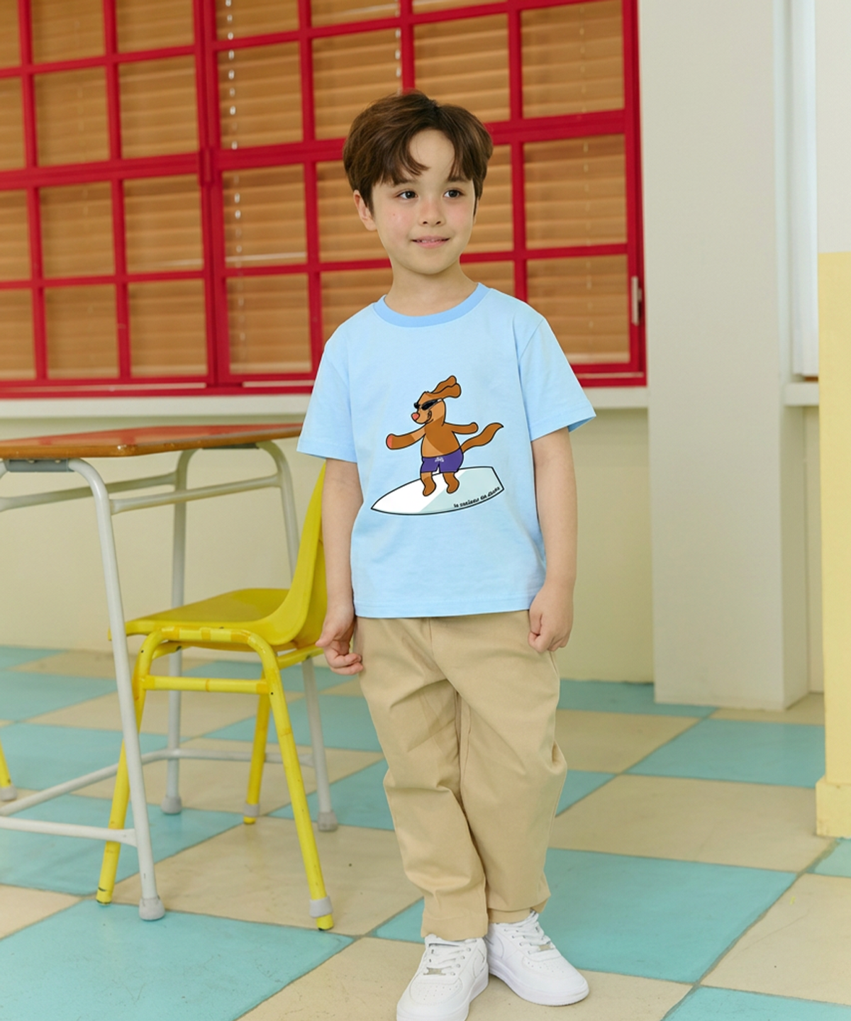 라메종드도도(LA MAISON DE DODO) Simply DODO T Shirt with Dog (Blue)_키즈반팔티