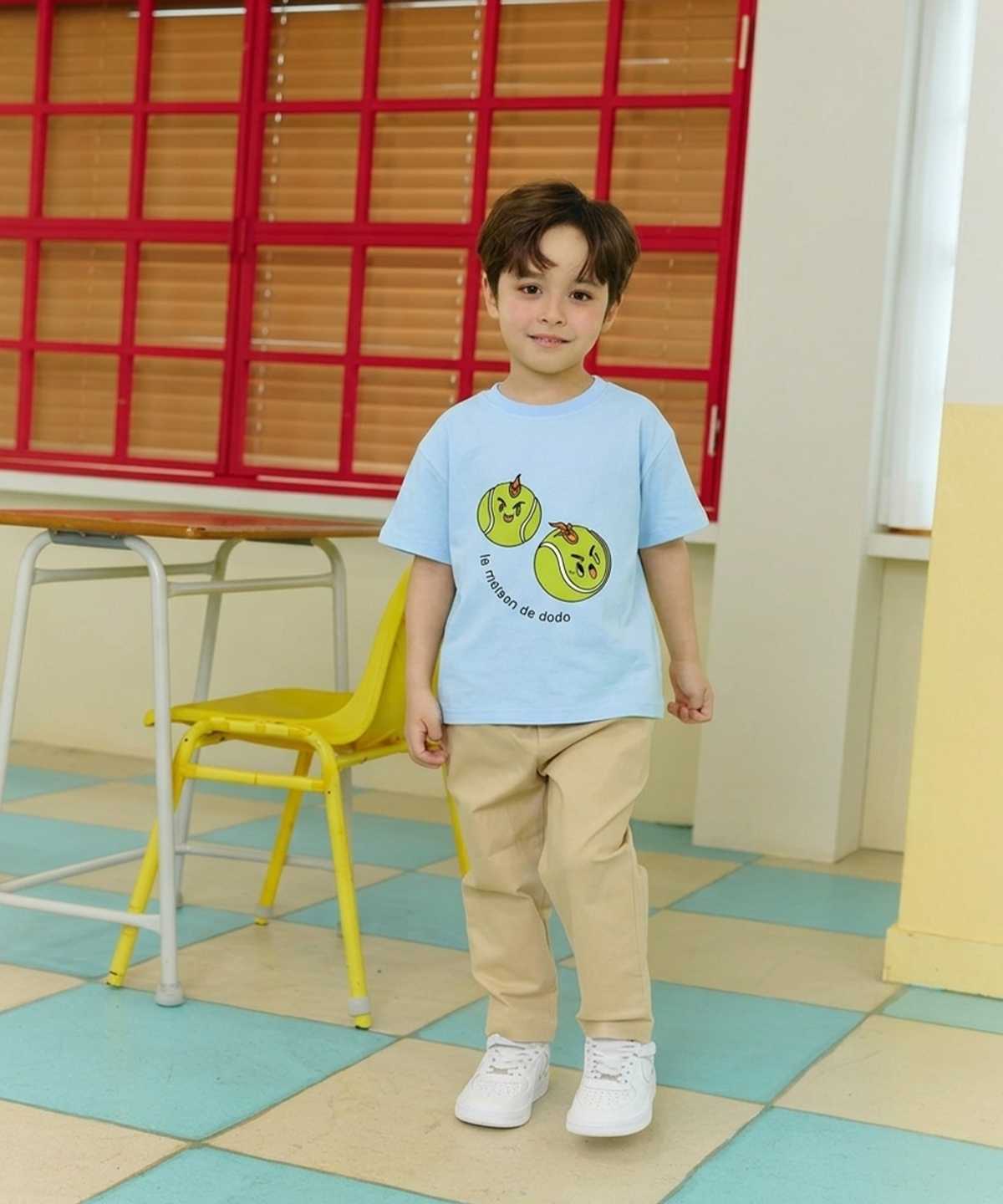 라메종드도도(LA MAISON DE DODO) Simply DODO T Shirt with Tennis Balls (Blue)_키즈반팔티