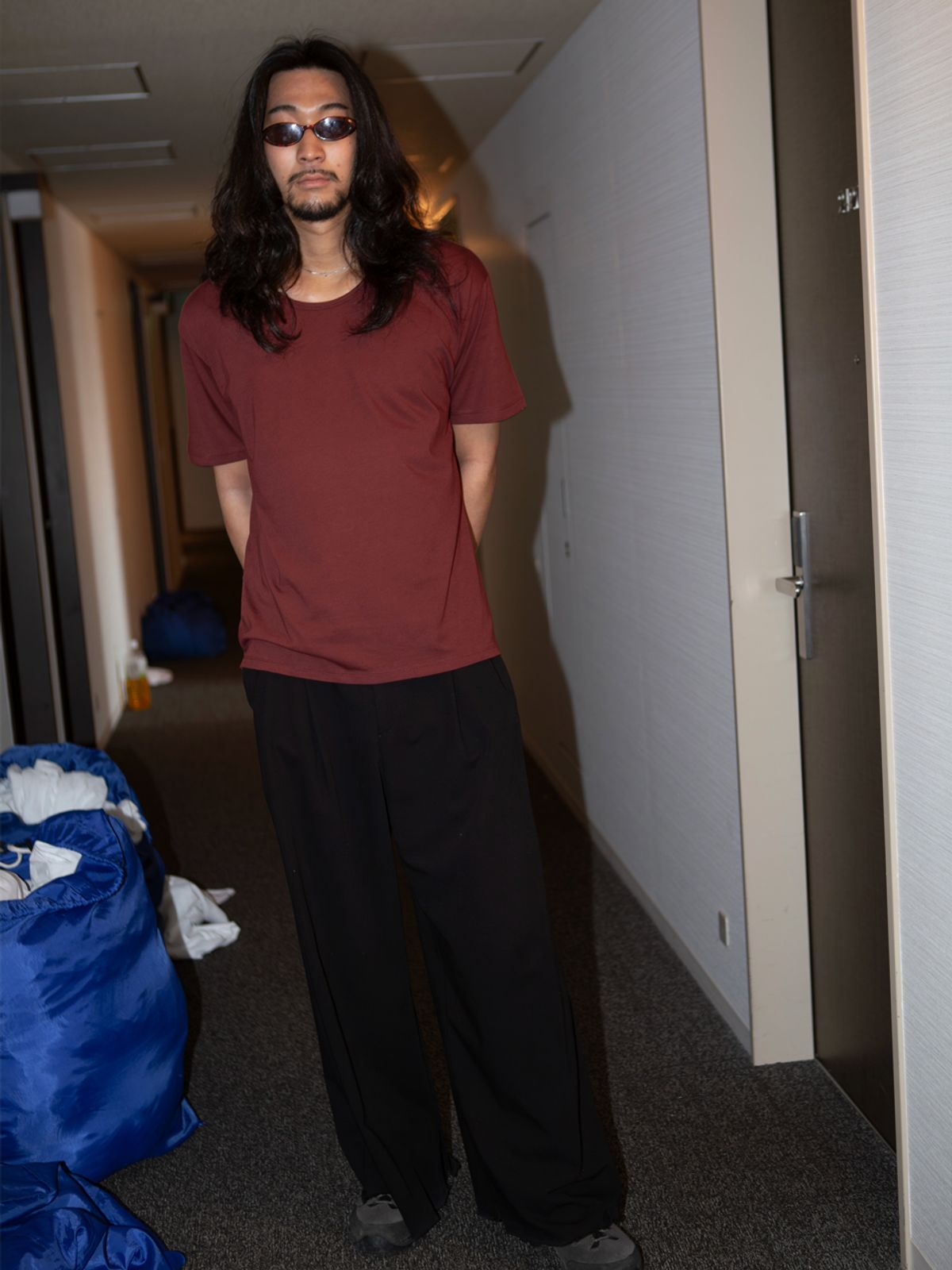 고저(GOZER) UNDER HALF T-SHIRT_WINE