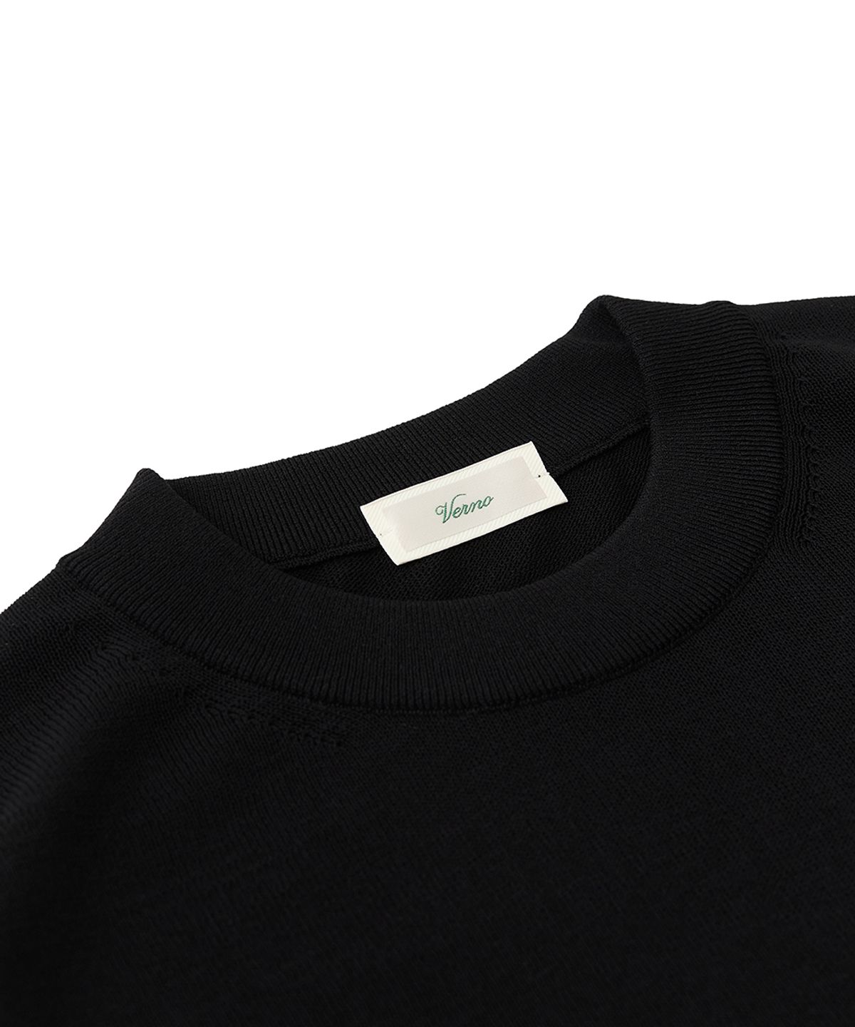 베르노(VERNO) 26SS LL Long sleeve round-neck knit Black
