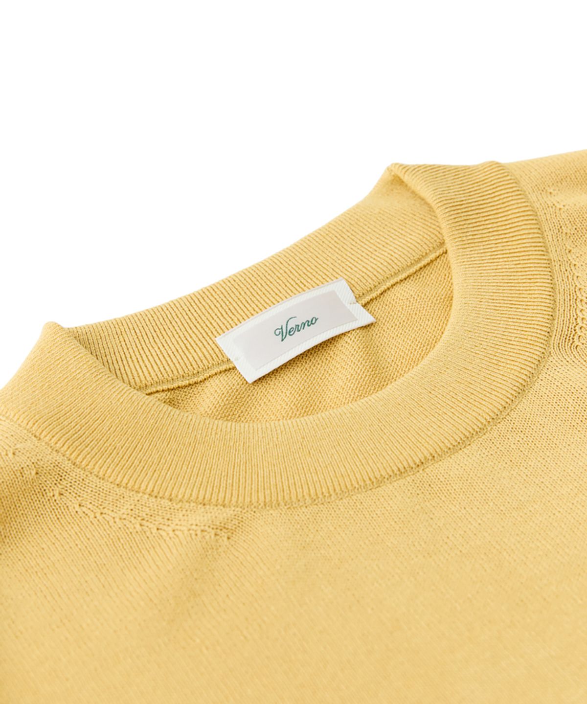 베르노(VERNO) 26SS LL Long sleeve round-neck knit Yellow