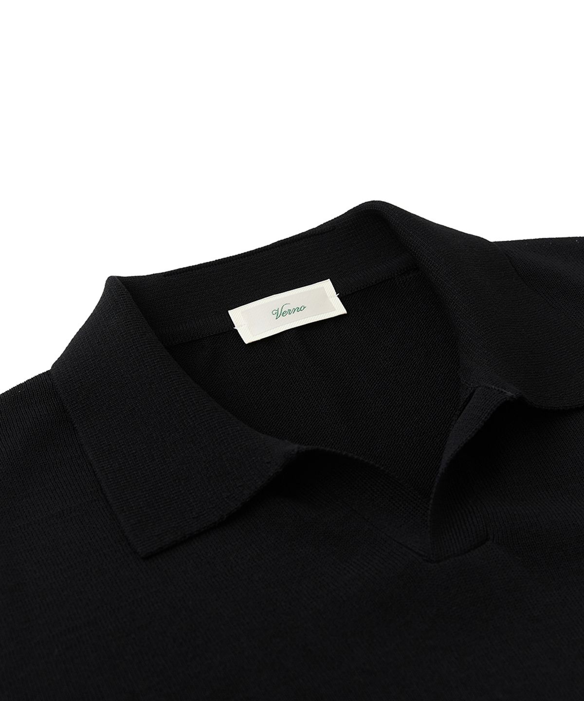 베르노(VERNO) 26SSLL Open collar knit Black