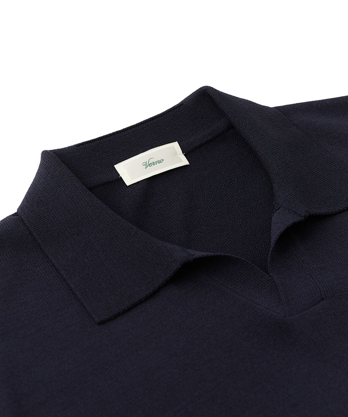 베르노(VERNO) 26SSLL Open collar knit Navy