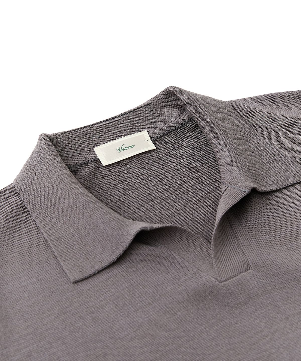 베르노(VERNO) 26SSLL Open collar knit Gray