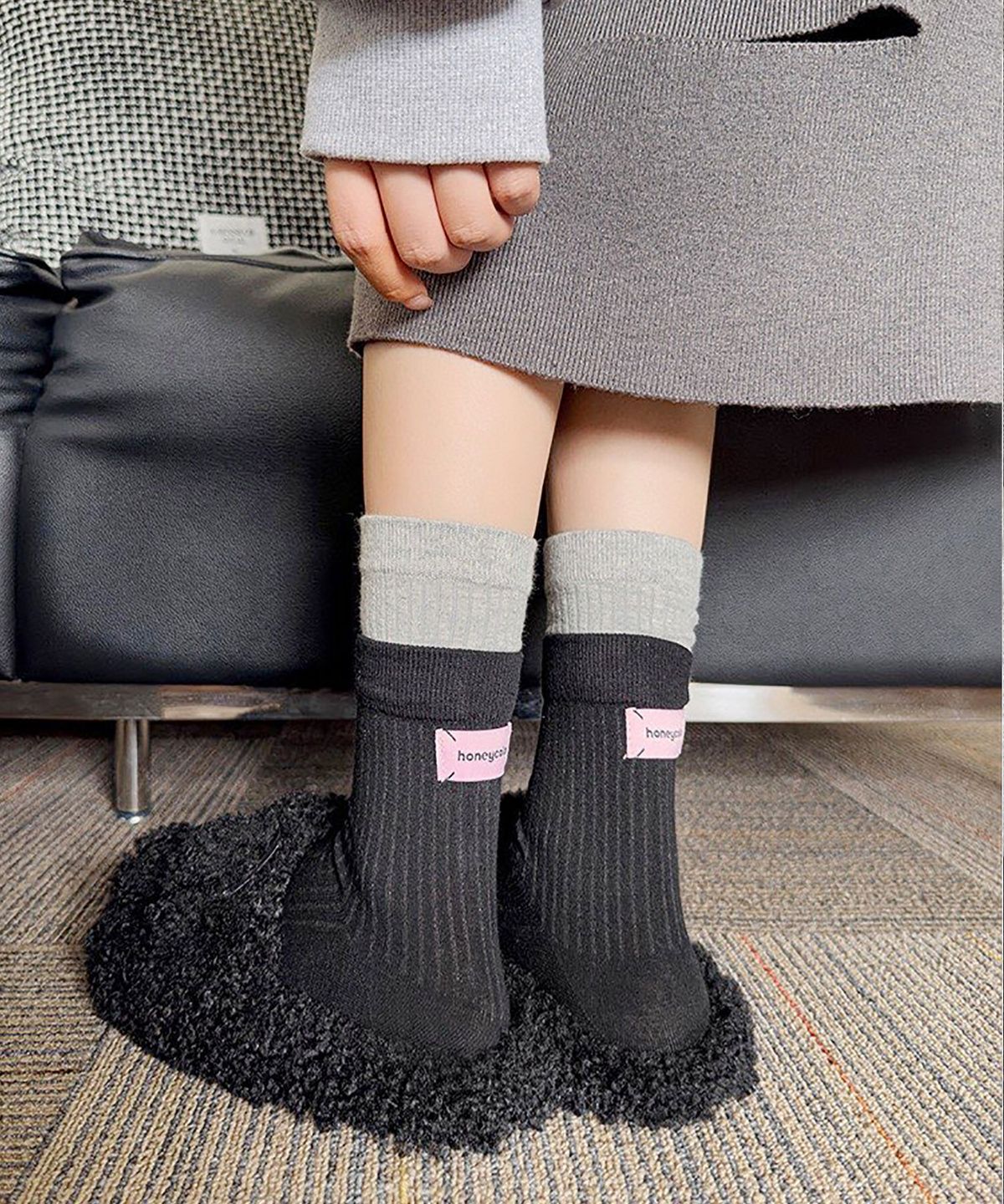 엔젤삭스(ANGEL SOCKS) [2개 세트]1339 이중 레이어 핑크 탭 여자 패션 양말 socks