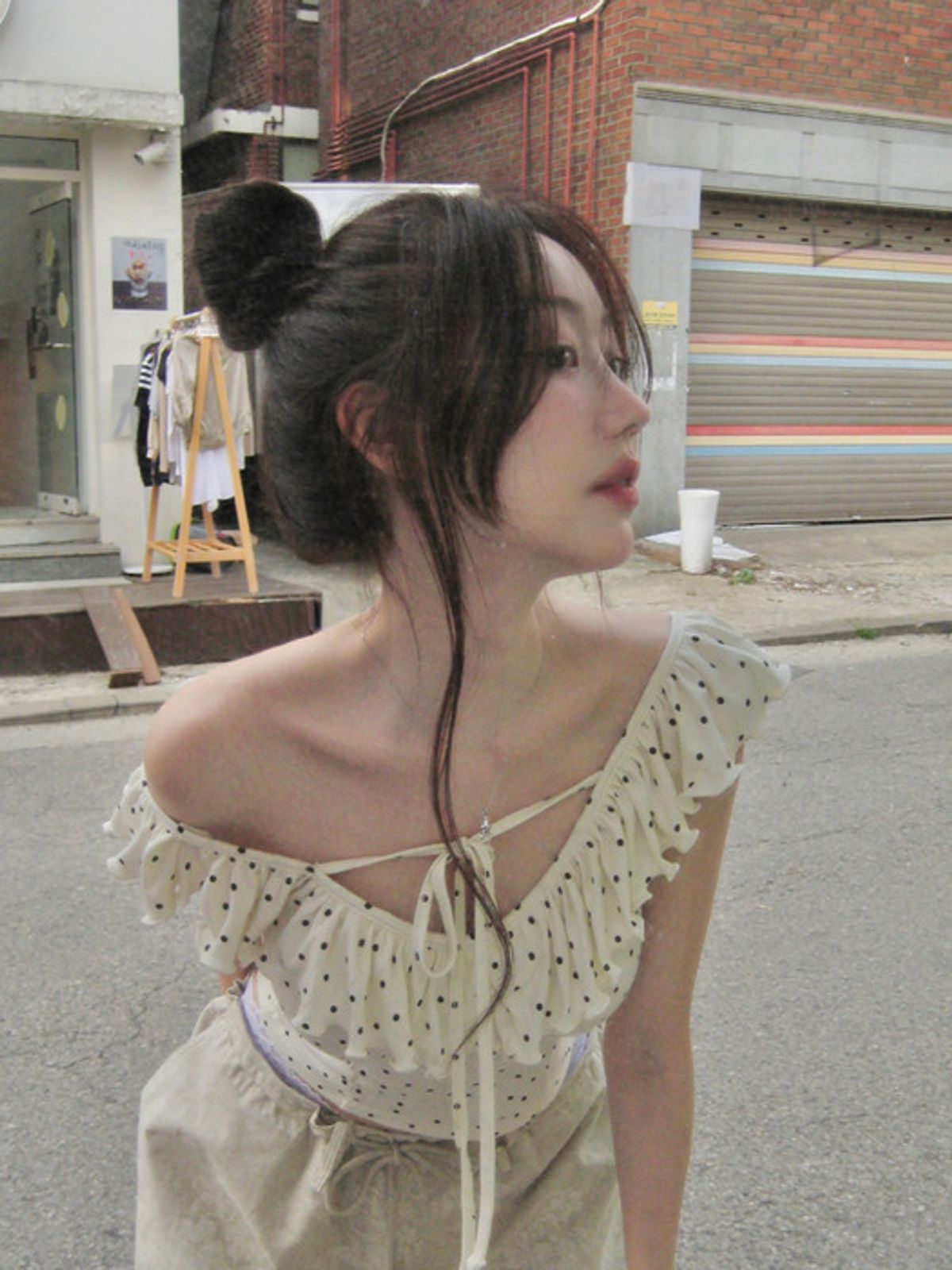 모이페어(MOIFAIRE) DOT WAVE SLEEVELESS / IVORY