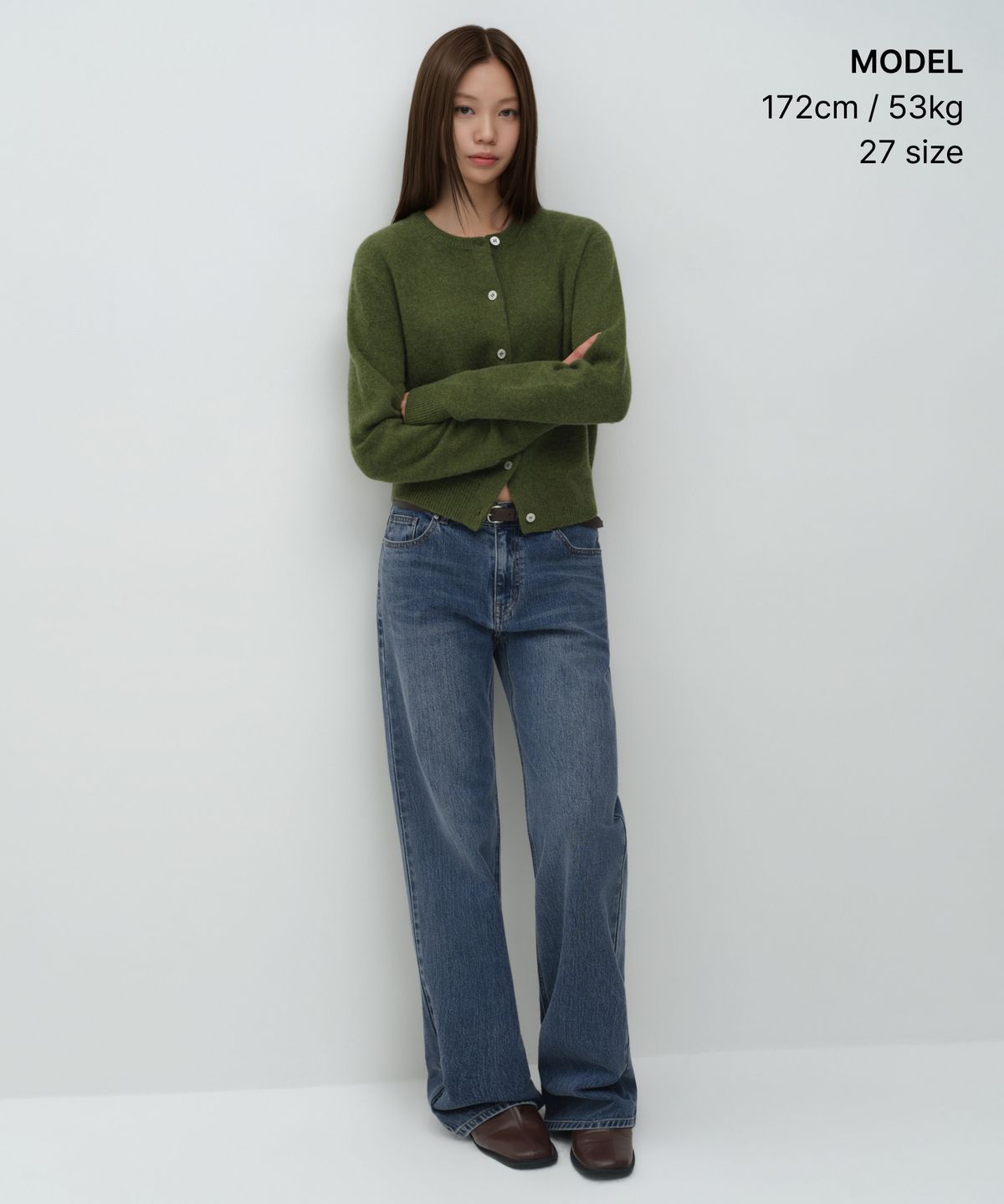 무신사 스탠다드 우먼(MUSINSA STANDARD WOMAN) 우먼즈 에센셜 루즈 스트레이트 데님 팬츠 [미디엄 인디고]