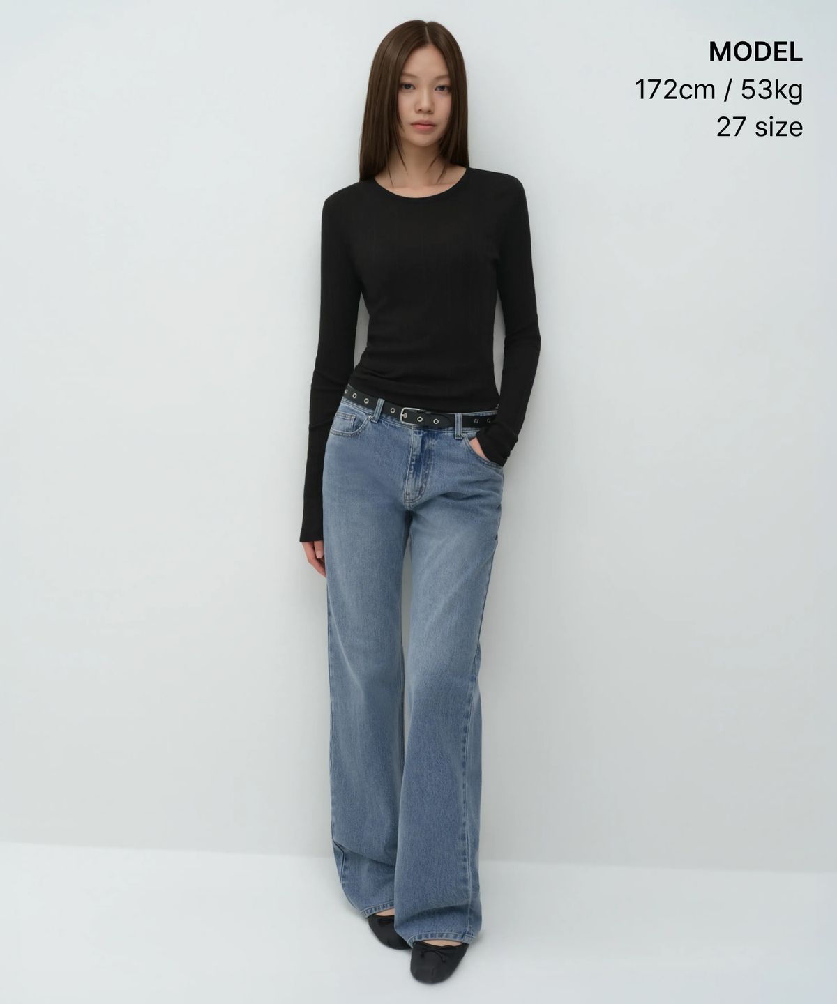 무신사 스탠다드 우먼(MUSINSA STANDARD WOMAN) 우먼즈 에센셜 루즈 스트레이트 데님 팬츠 [라이트 인디고]