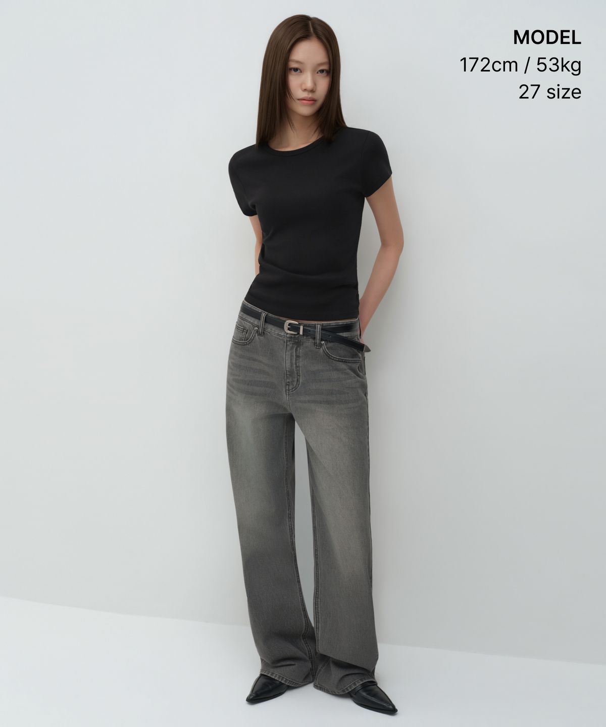 무신사 스탠다드 우먼(MUSINSA STANDARD WOMAN) 우먼즈 에센셜 와이드 데님 팬츠 [그레이]