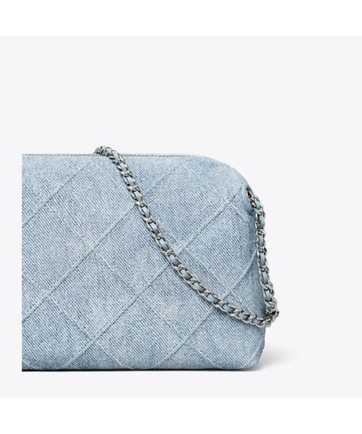 토리버치(TORYBURCH) 플레밍 데님프린트 스웨이드 소프트 크로스바디 백 - 데님