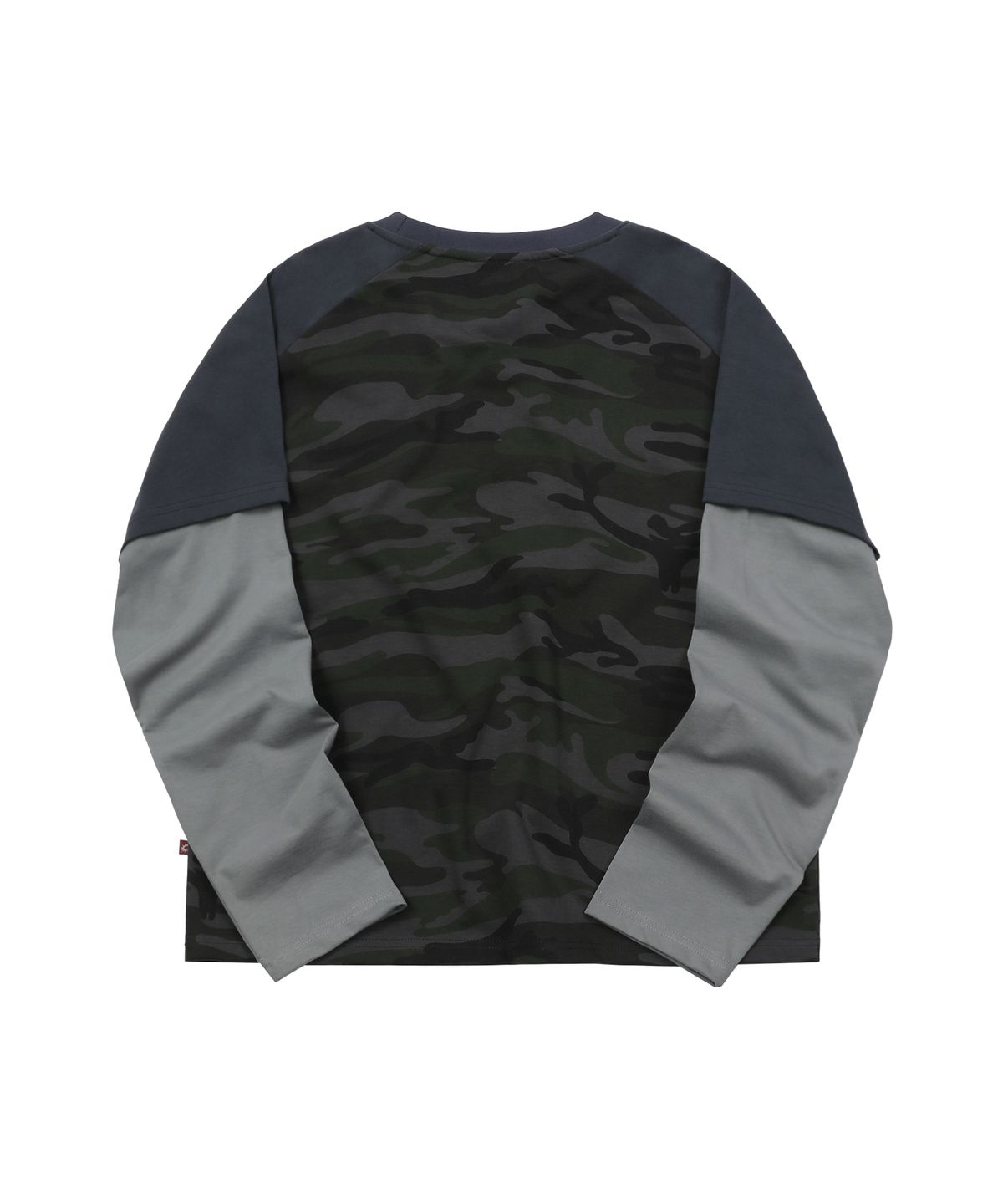 에스이에스티(S'EST) Camo Raglan Layered Sleeve charcoal