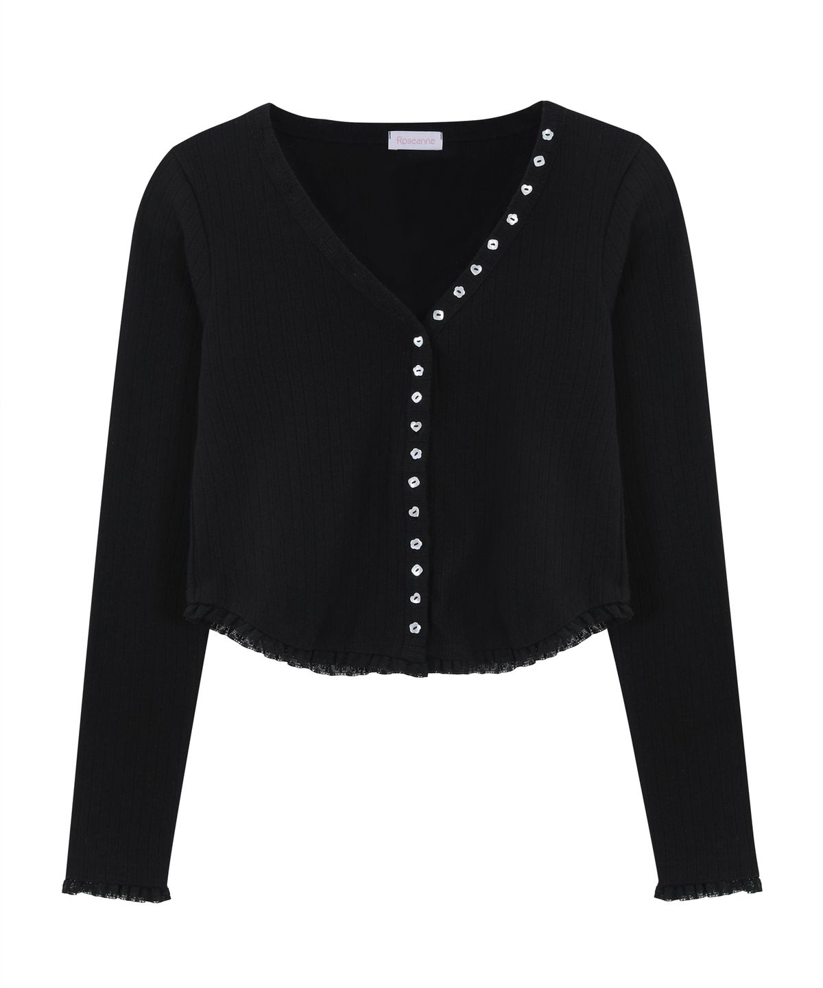 로잔느(ROSEANNE) Sweet Dreams Button Cardigan (Black)