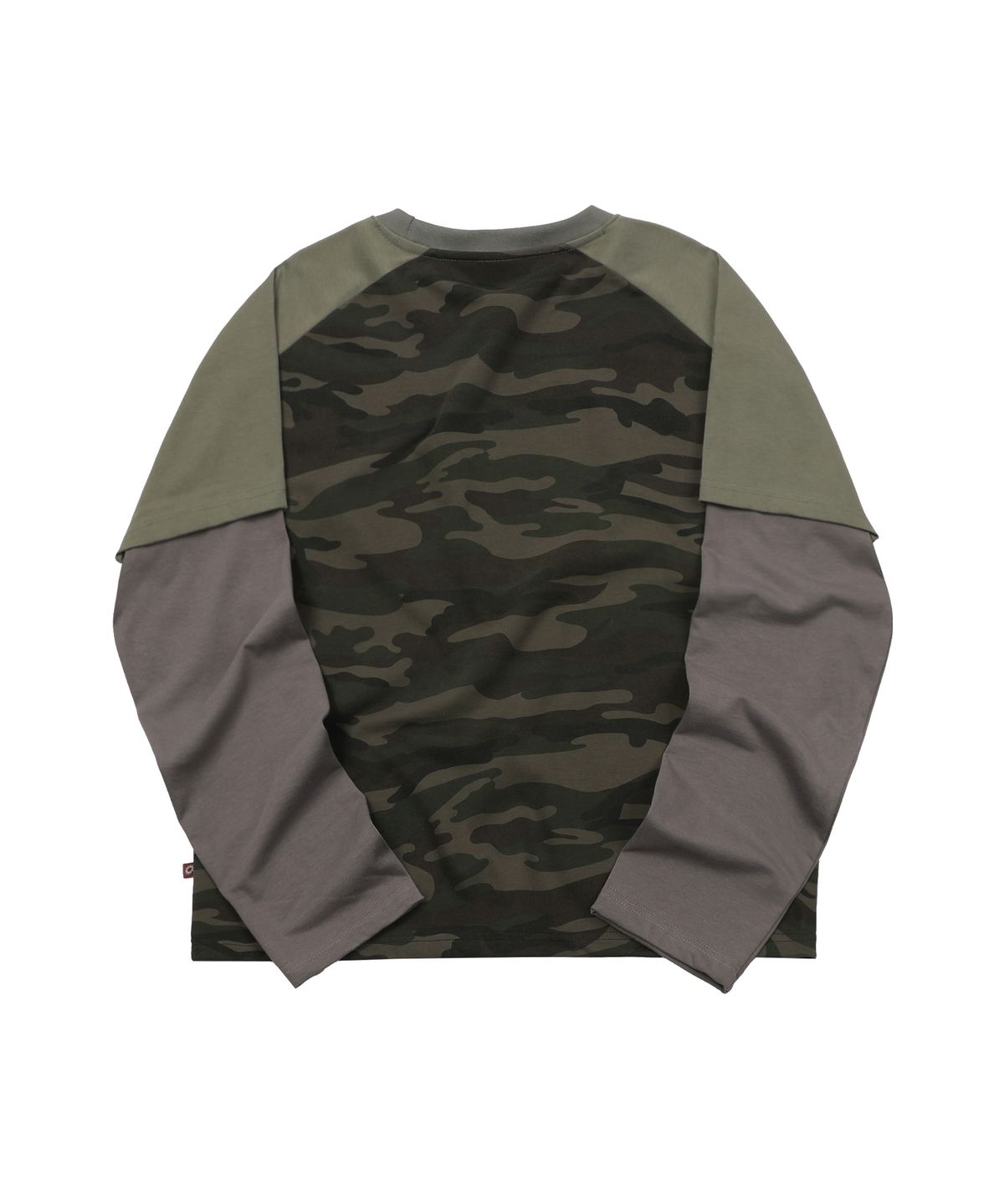 에스이에스티(S'EST) Camo Raglan Layered Sleeve khaki