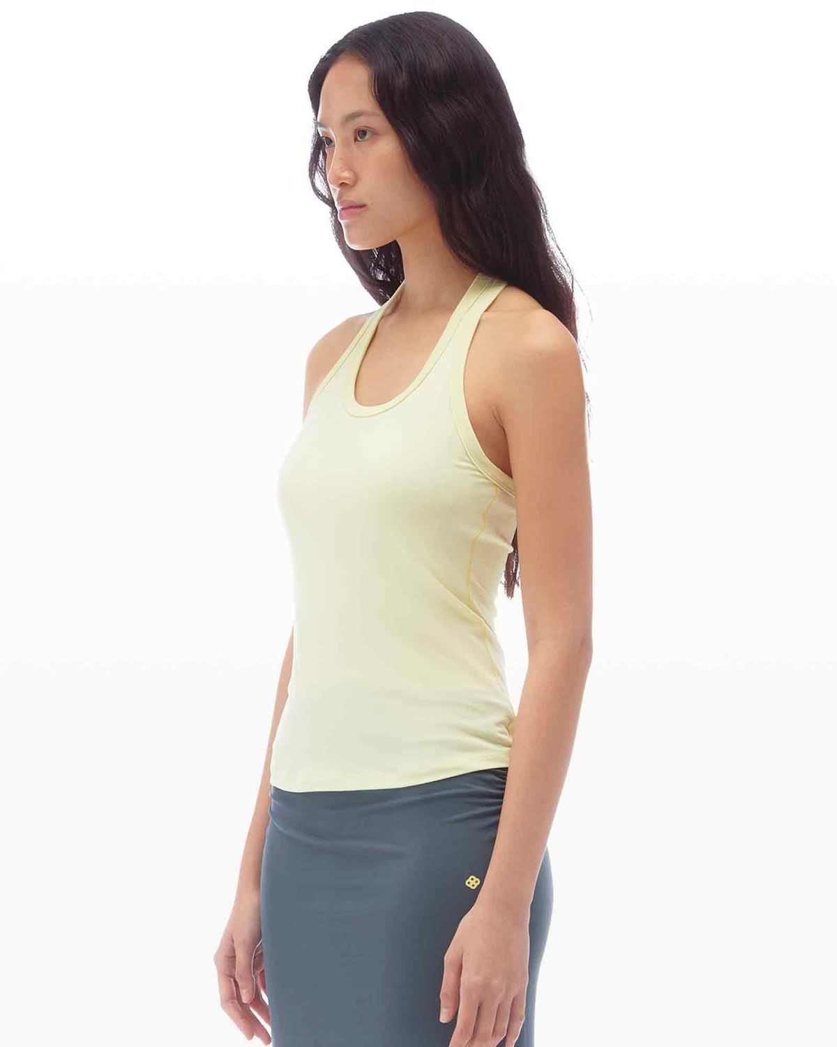 후포(HOOPOE) backless halterneck viscos top_Pear Yellow