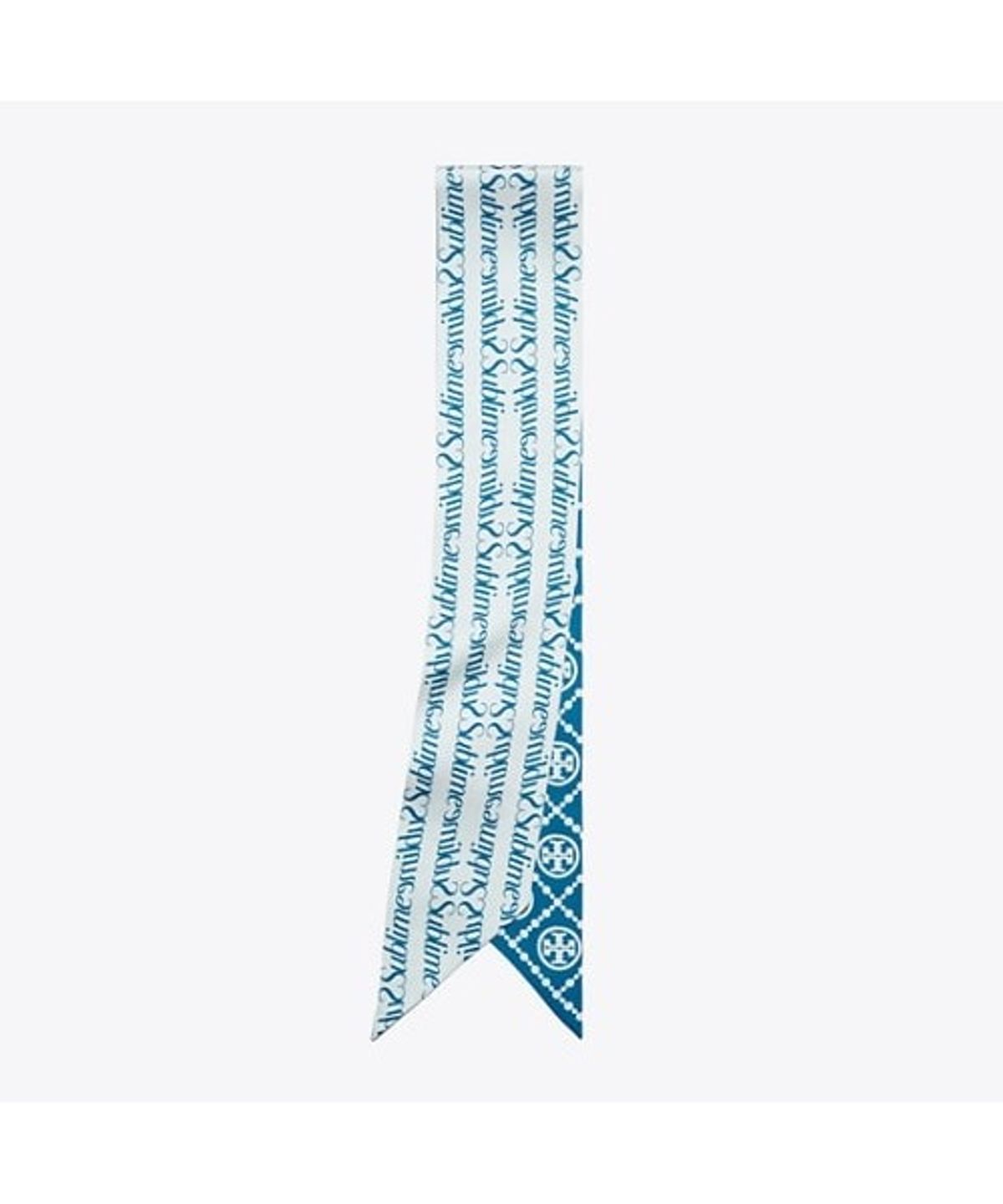 토리버치(TORYBURCH) 티 모노그램 서블라임 리본 타이 - 블루